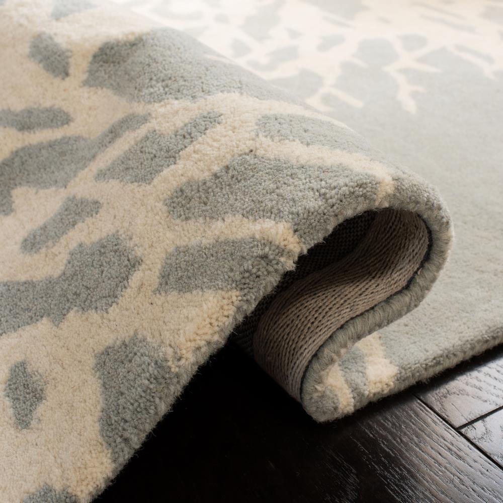Bella BEL115 Hand Tufted Area Rug - Grey/Ivory - 5' Round - Safavieh.