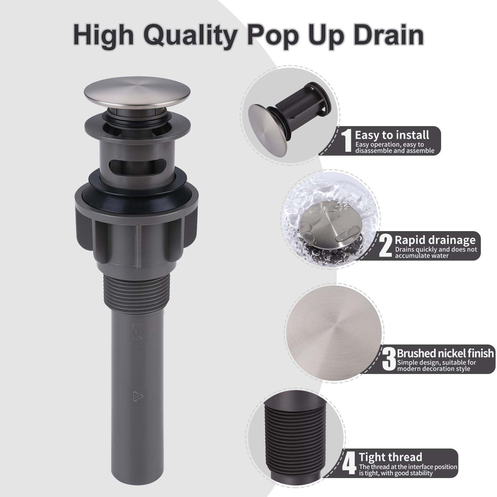 Pop-Up Bathroom Sink Drain with Overflow( 2Pack)