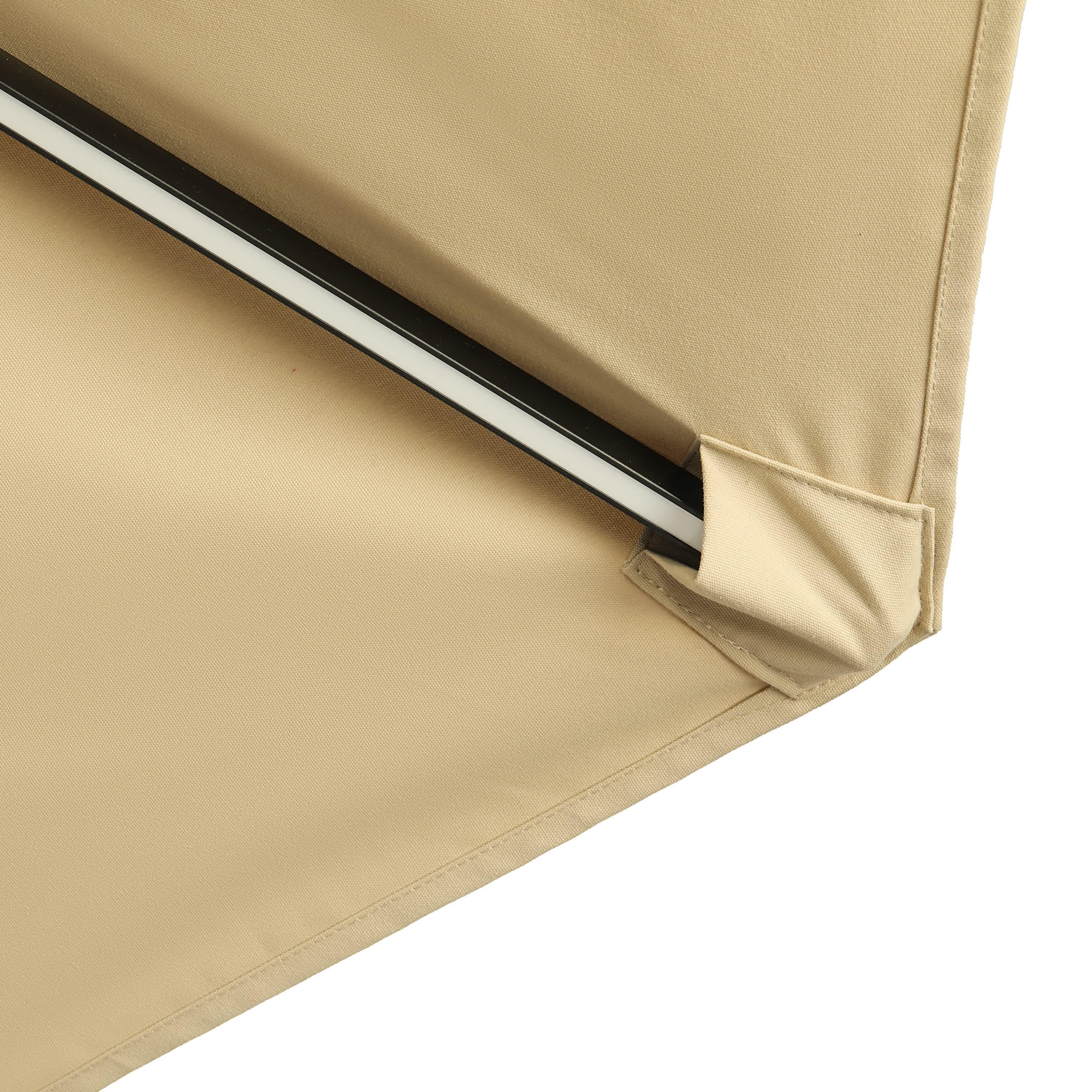 11' x 11' Calypso II Market Patio Umbrella with Solar LED Strip Lights Champagne - Island Umbrella