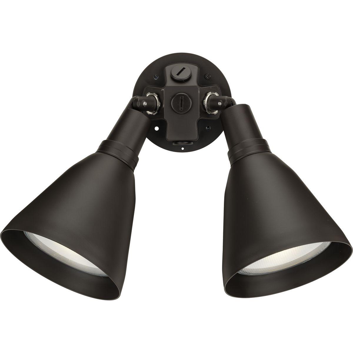 Progress Lighting Par 2-Light Outdoor Wall Light, Antique Bronze, Porcelain, Shade Included