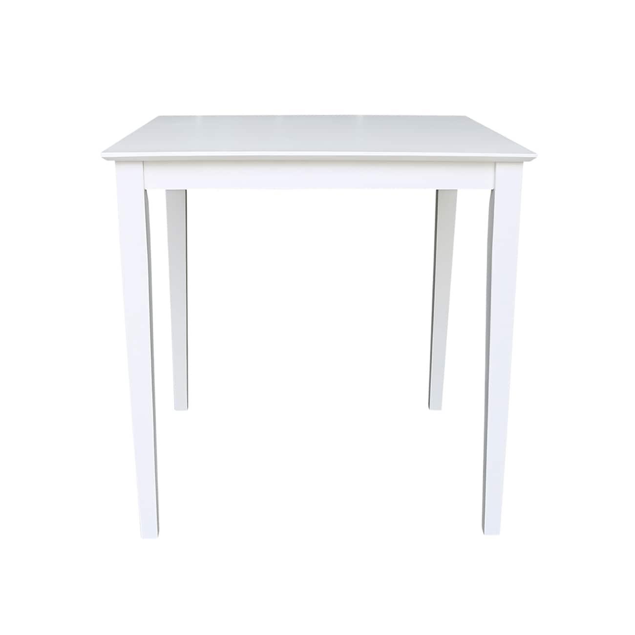 International Concepts Solid Wood 36" Square Counter Height Dining Table White: 4-Seat, Non-Extension, Wood Frame