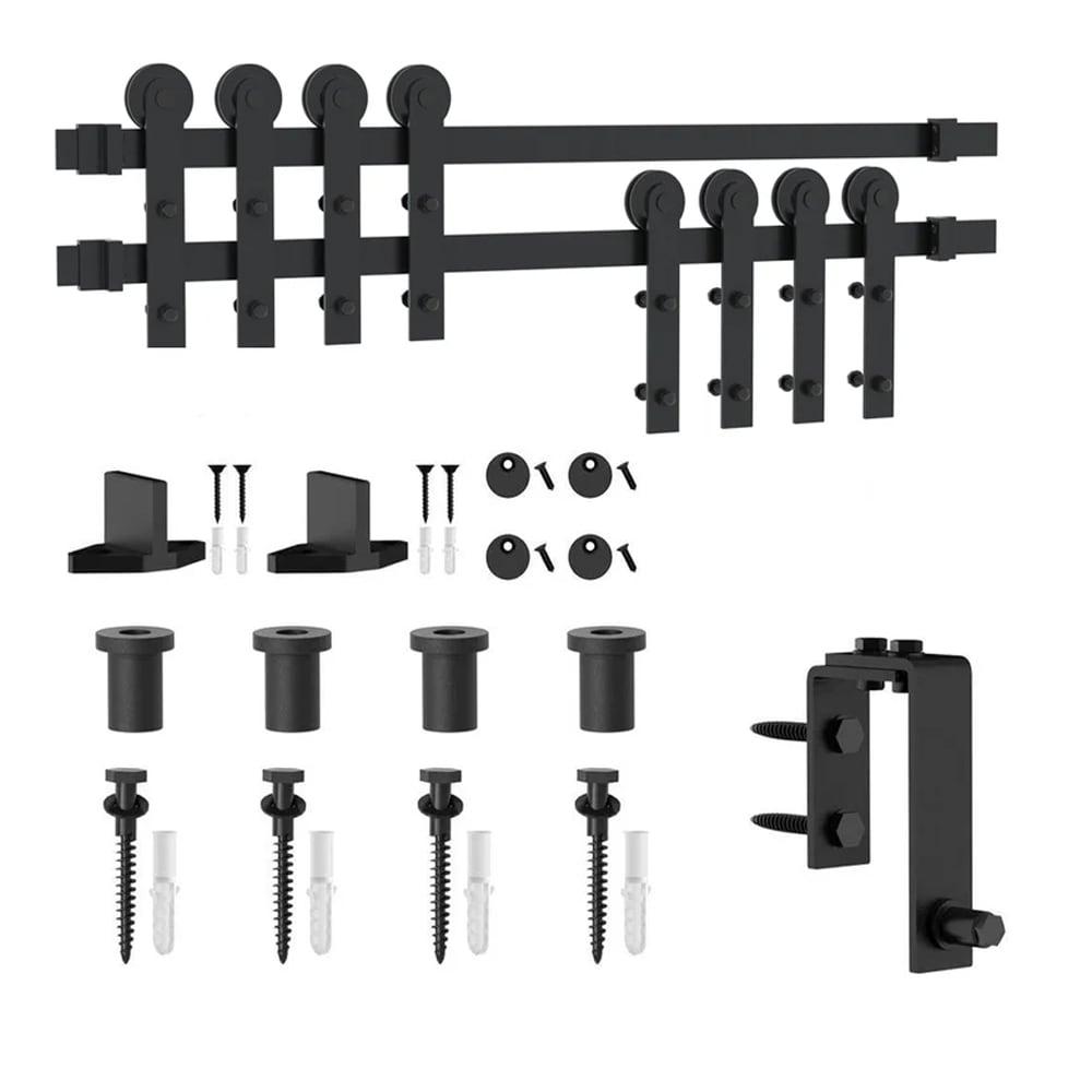 Straight Design Standard Double Track Barn Door Hardware Kit