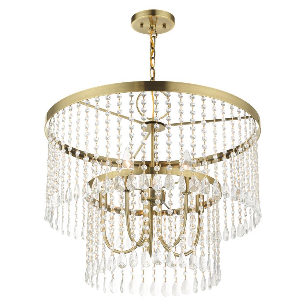 Livex Lighting Elizabeth 5 - Light Pendant in  Antique Brass