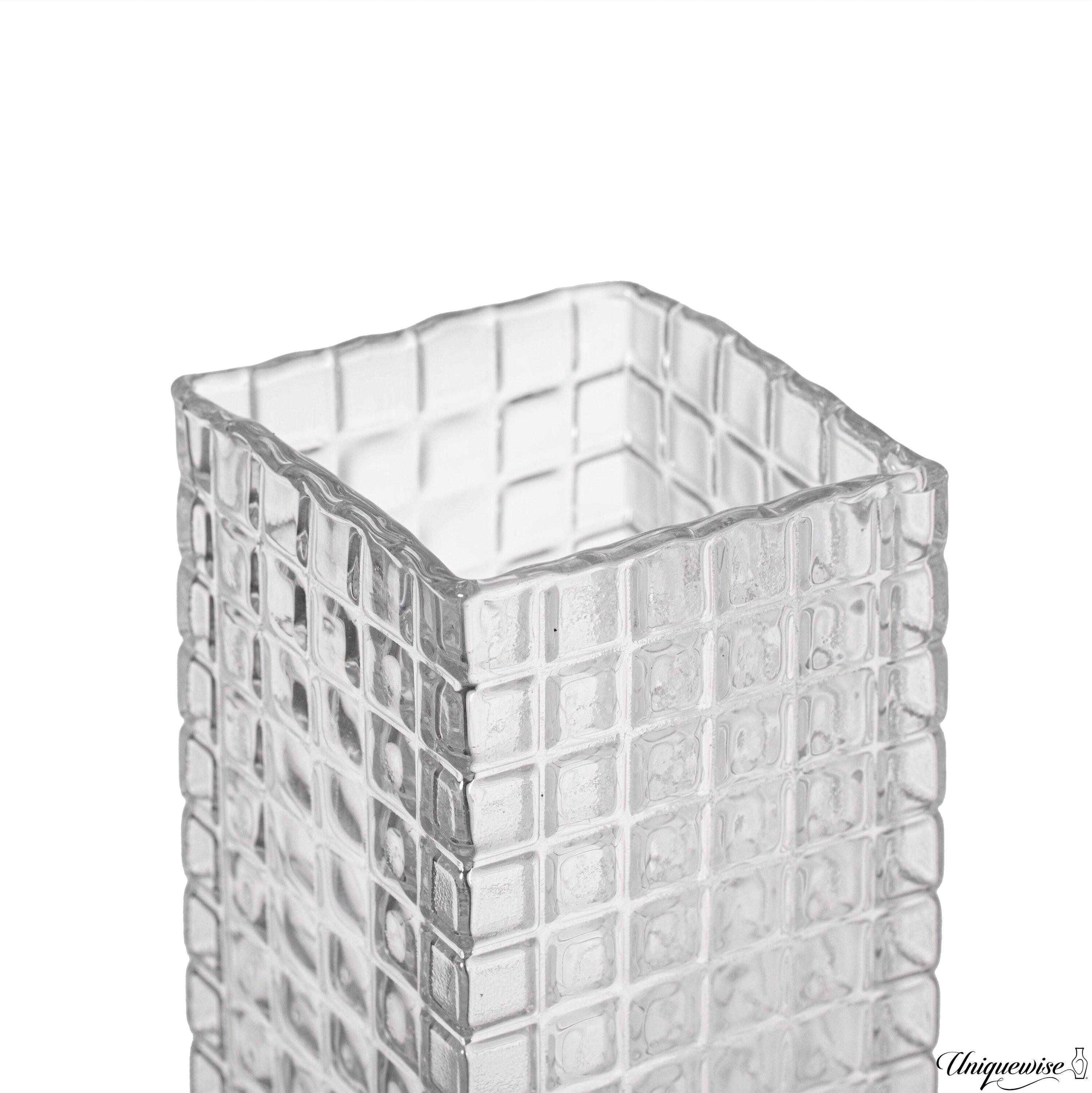 Uniquewise Set Of 10 And 12-Inch Square Frosted Gray Glass Table Vases - A Timeless Centerpiece For Dining Tables, Living Rooms, Bedrooms, Hotel Reception Areas And Conference Rooms, Ideal For Wedding Decor