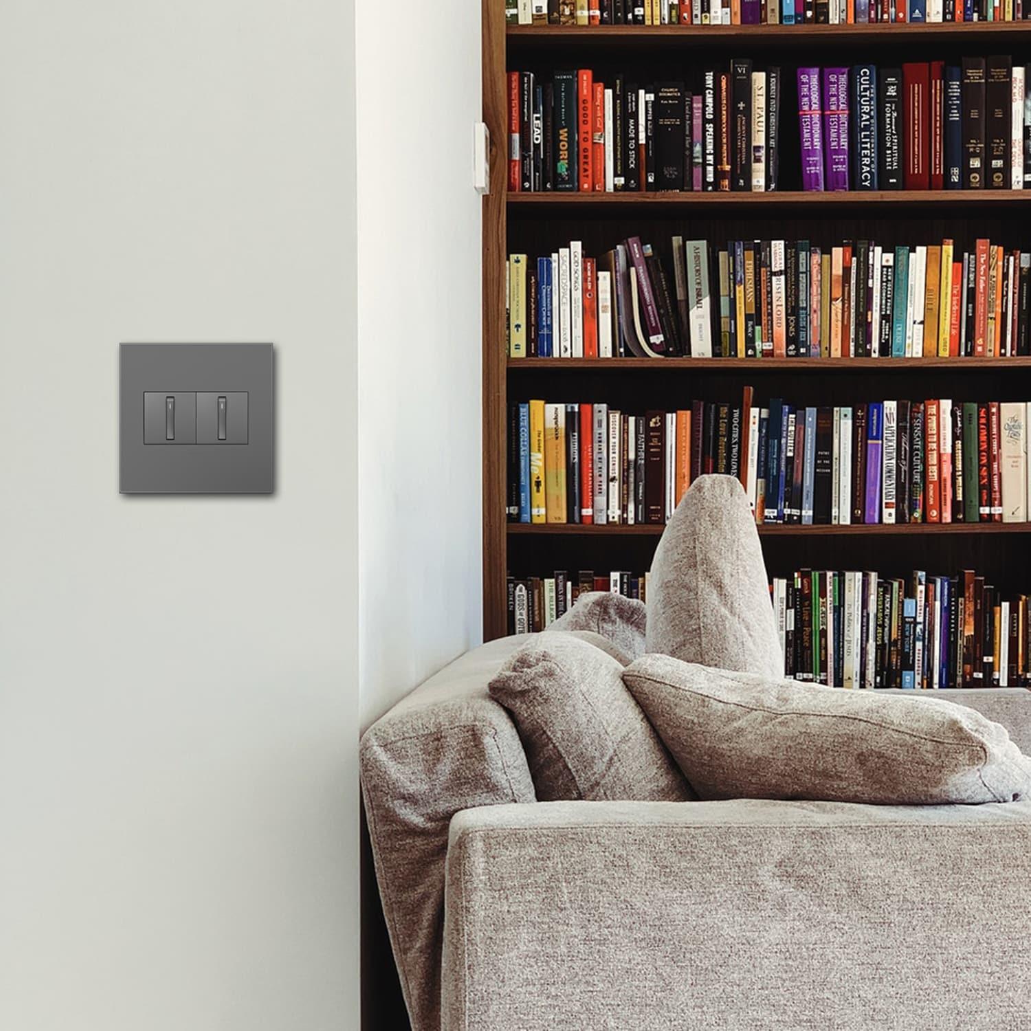 Magnesium 2-Gang Screwless Wall Plate with Metal Frame