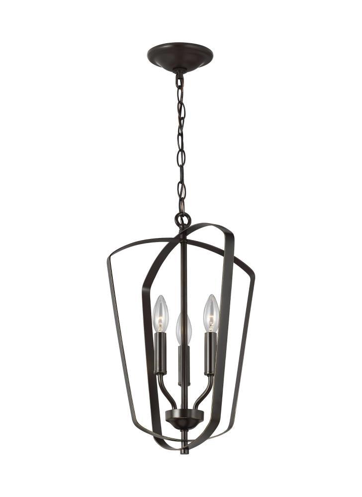 Romee Bronze 3-Light Classic Lantern Pendant with Glass Accents