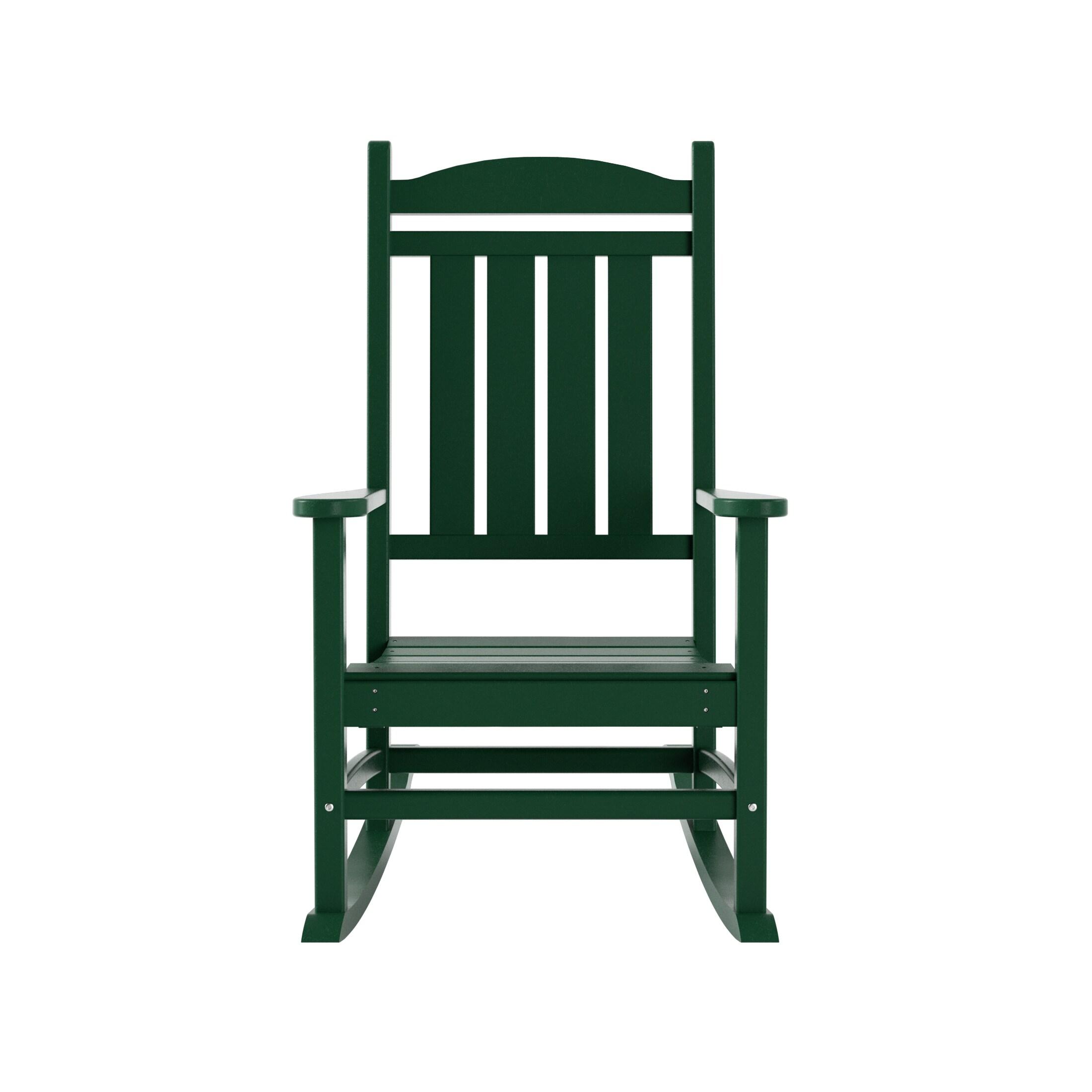 Polytrends  Laguna Traditional Poly Eco-Friendly Weather-Resistant Rocking Chair Dark Green