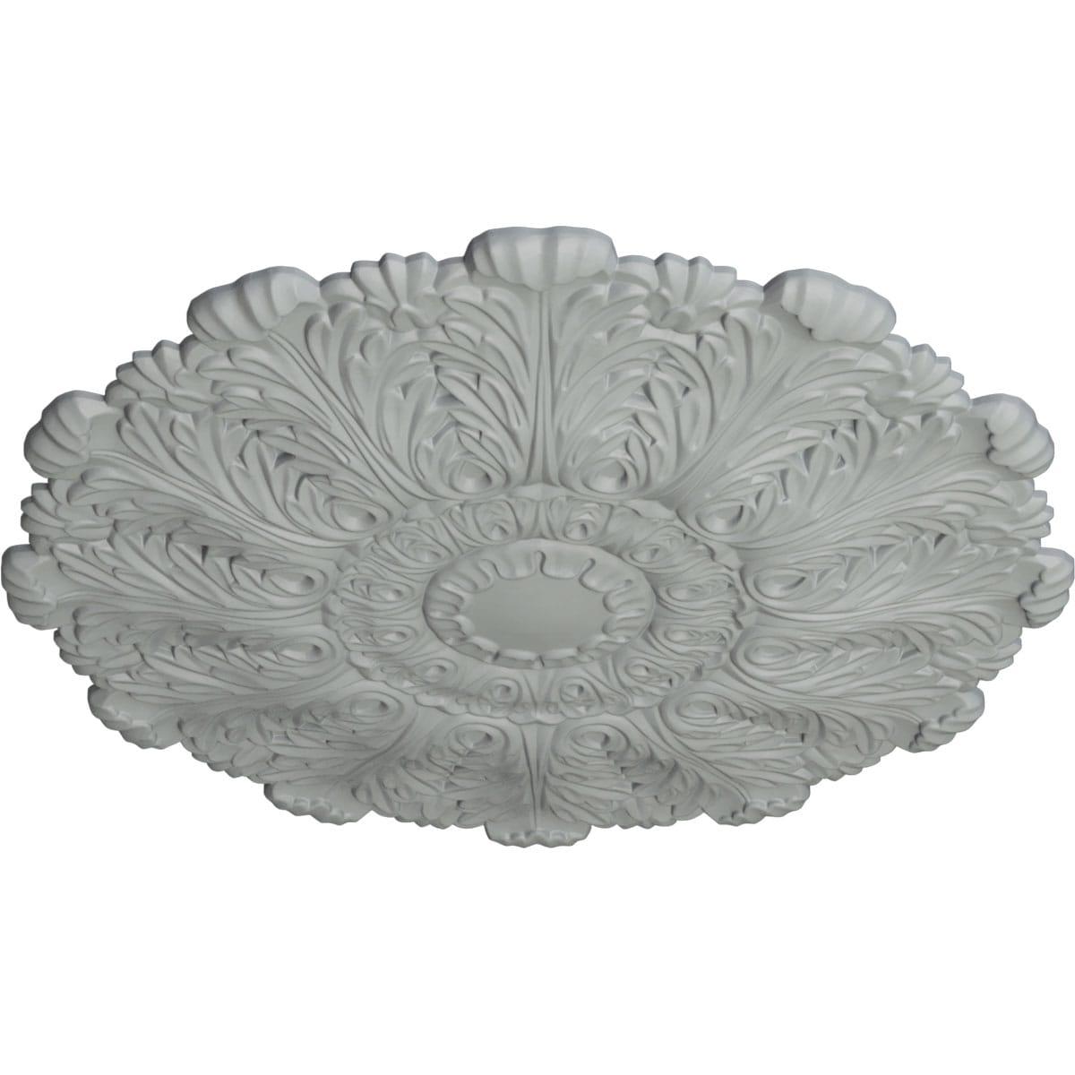 Ekena Millwork Endurathane Bradford Ceiling Medallion, 32 5/8"OD x 2"P (Fits Canopies up to 6 5/8"), Hand-Painted Green Gold Finish CM31DU