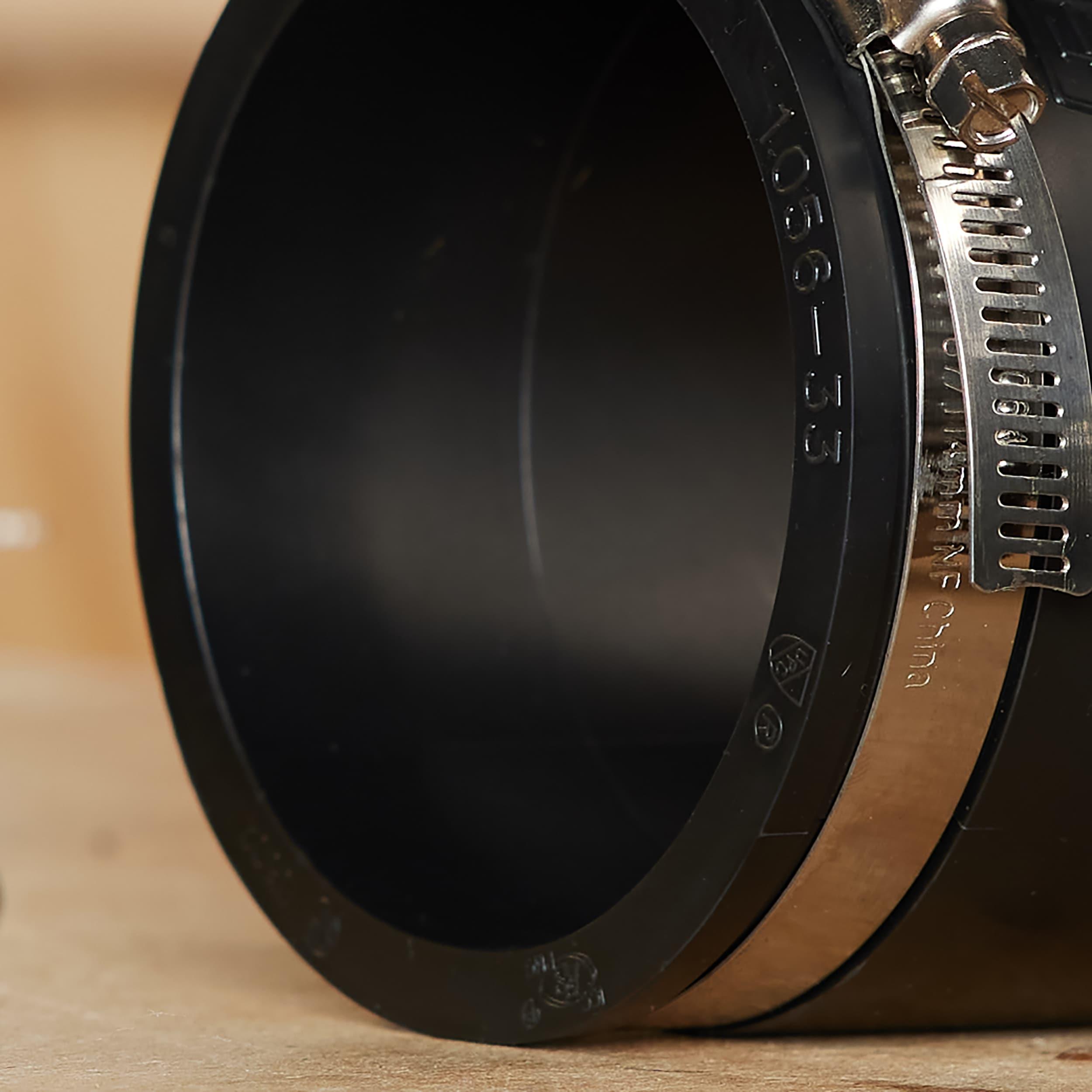 Fernco 3-Inch Black PVC Flexible Coupling with Stainless Steel Clamps