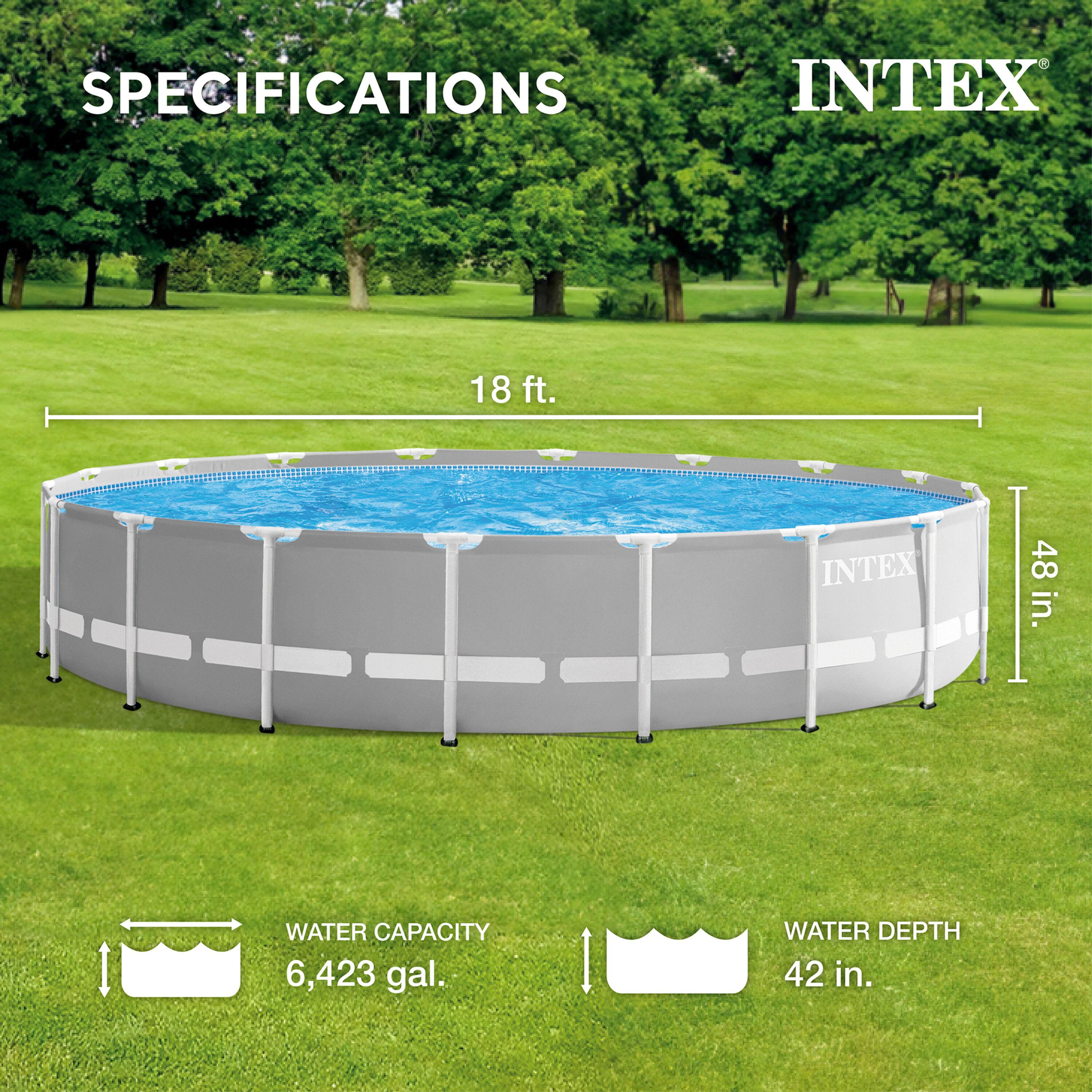 Intex Deluxe Automatic Surface Skimmer Bundled with Maintenance Kit w/ Vacuum & Pole, Swimming Pool Cleaning Tools for Above Ground and InGround Pools