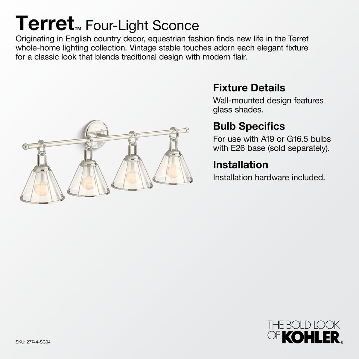 Terret 32½-In Four-Light Sconce