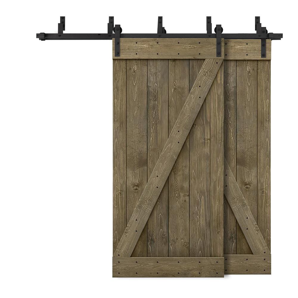 Calhome 84'' Solid Wood Paneled Painted with Installation Hardware Kit Barn Door