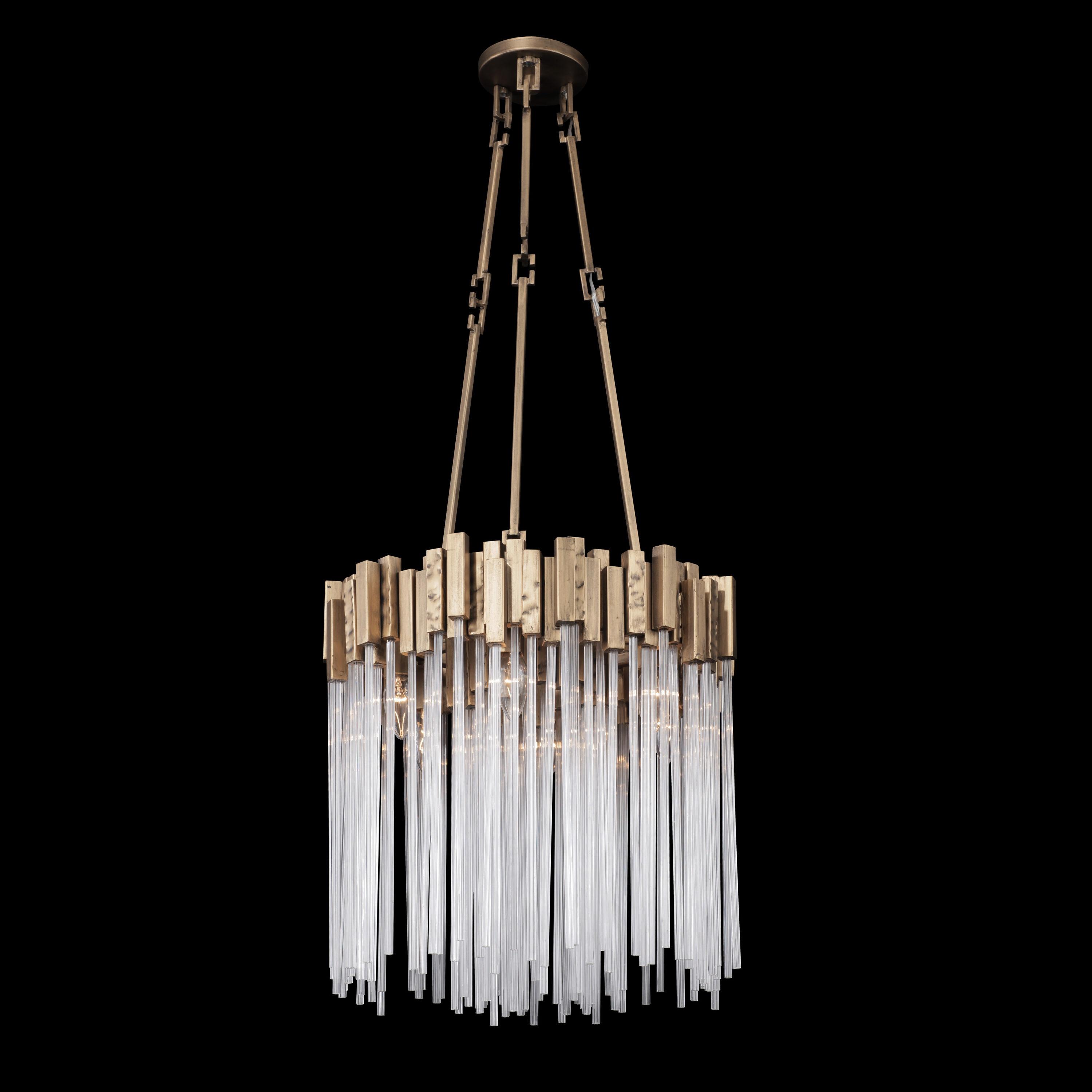 Havana Gold 6-Light Glass Pendant Chandelier