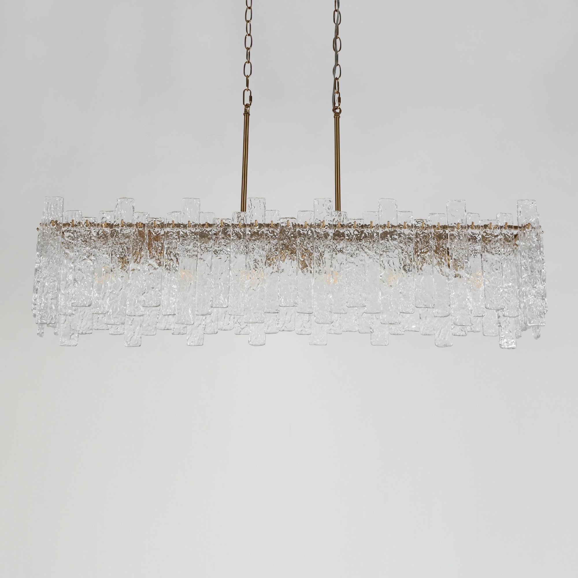 LNC Modern 6-Light 39" W. Glass Island Chandelier for Kitchen Island Dining Room - 39" W x 9.8" H x 9.9" D