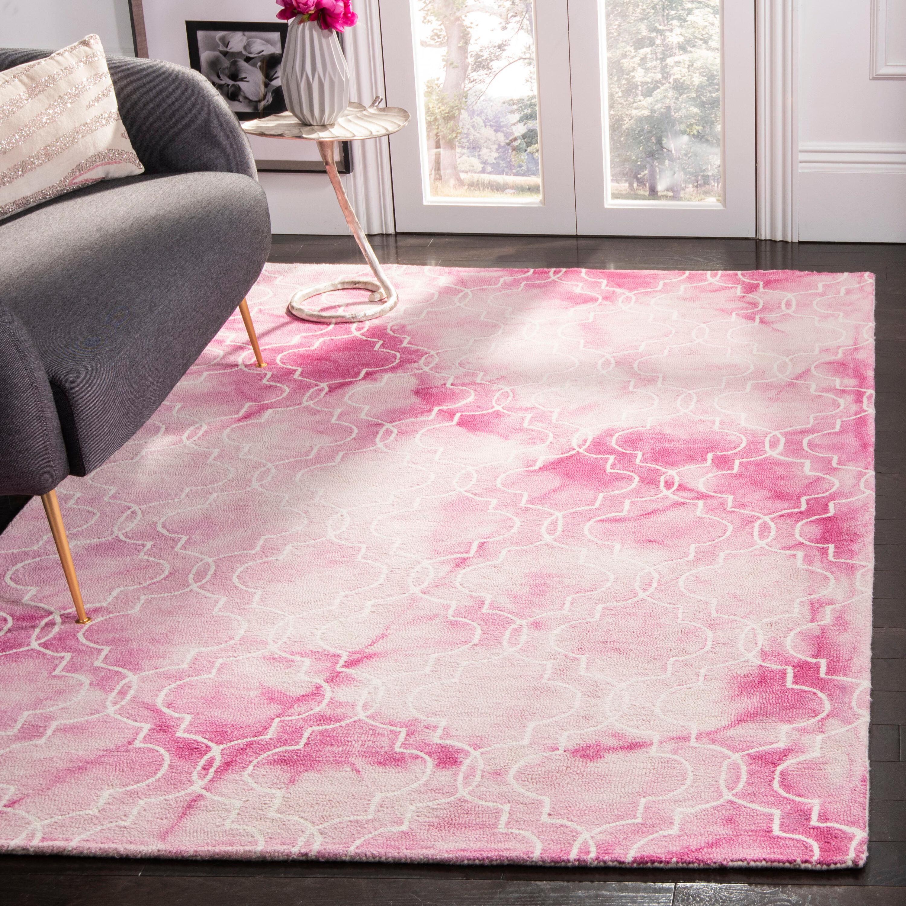 Dip Dye DDY676 Hand Tufted Indoor Accent Rug - Rose/Ivory - 2'x3' - Safavieh