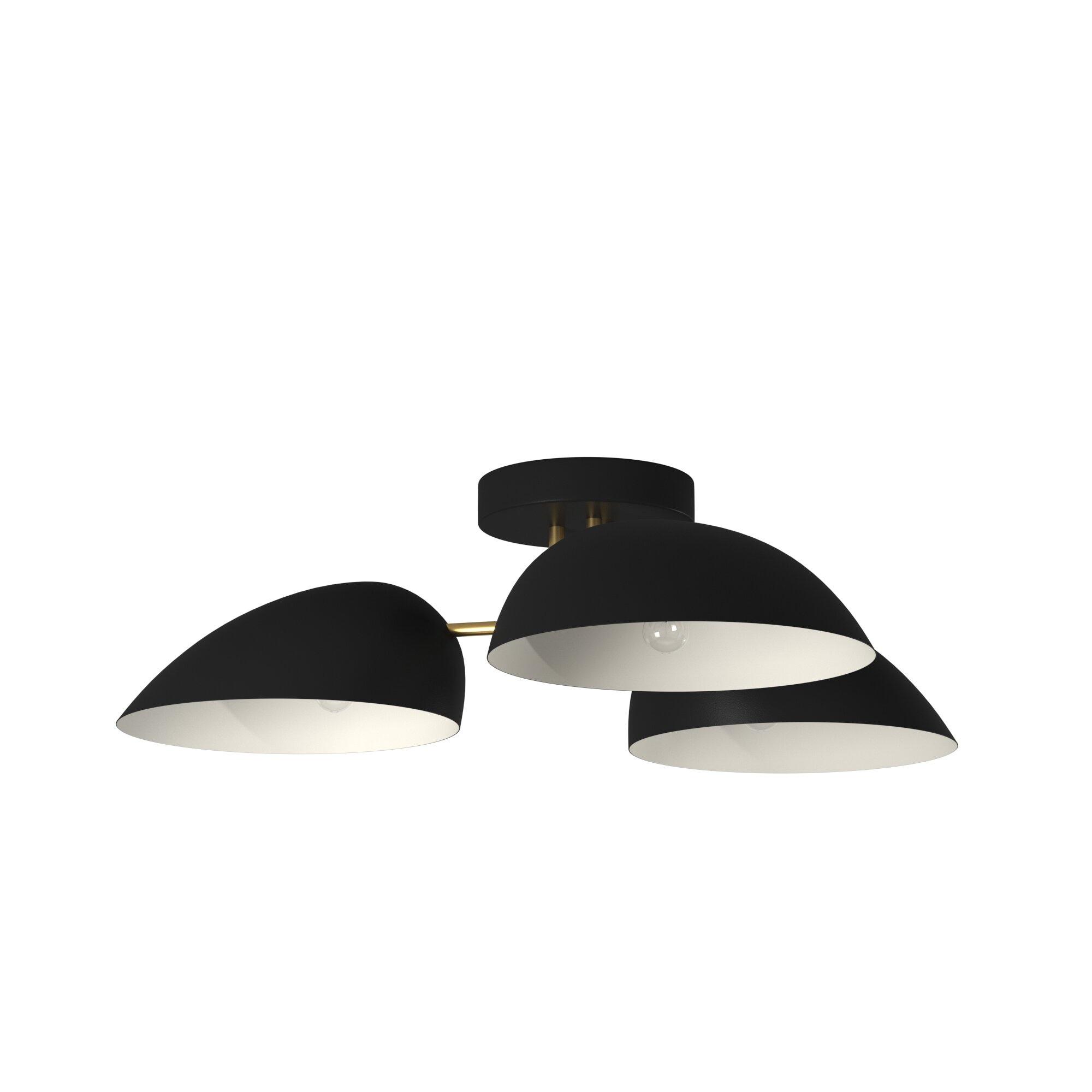 Midnight Black 3-Light Flush Mount Ceiling Fixture by Ellen DeGeneres