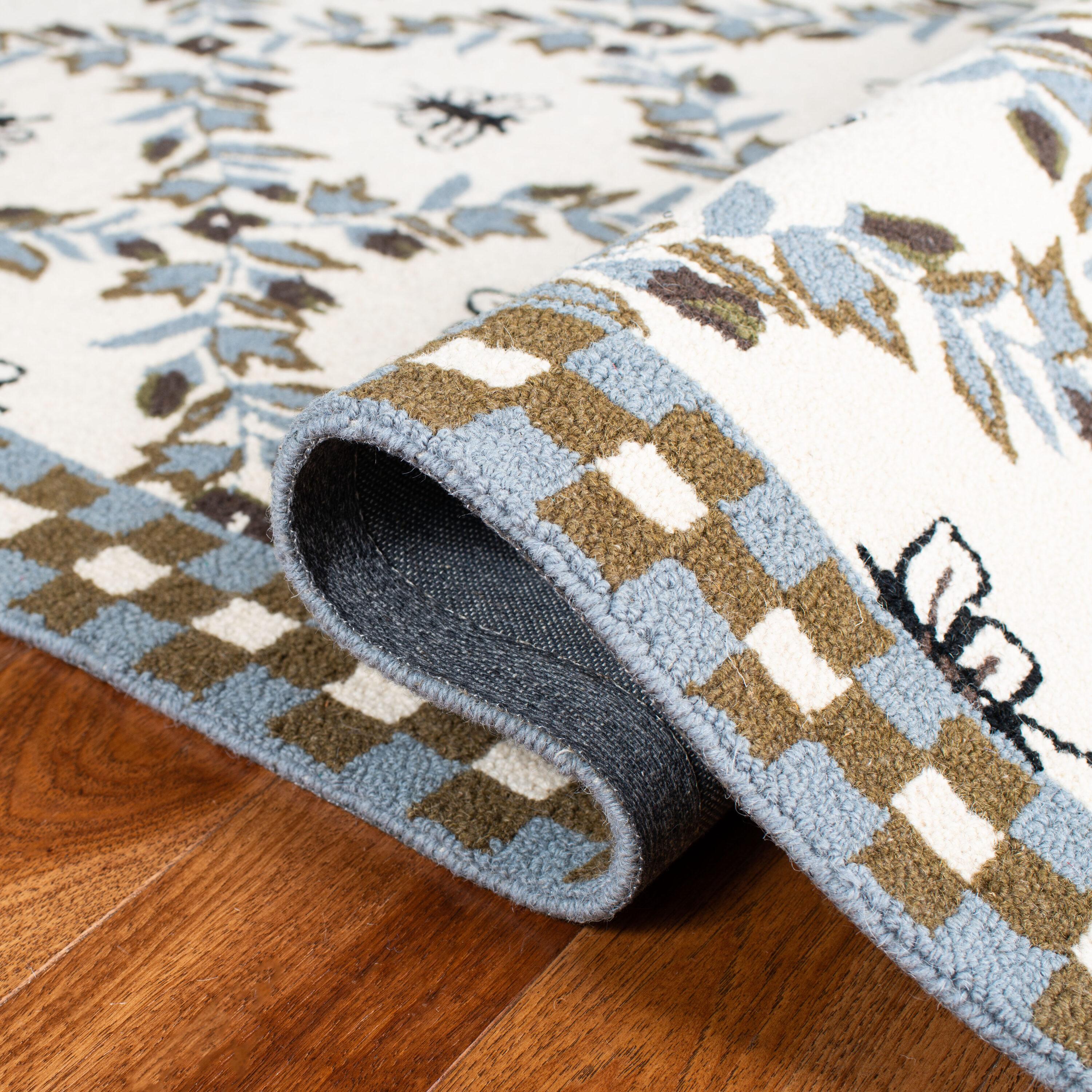 Chelsea HK55 Hand Hooked Accent Rug - Ivory/Light Blue - 2'6"x4' - Safavieh.
