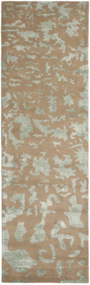 Soho SOH525 Hand Tufted Runner Rug - Taupe/Light Blue - 2'6"x10' - Safavieh.