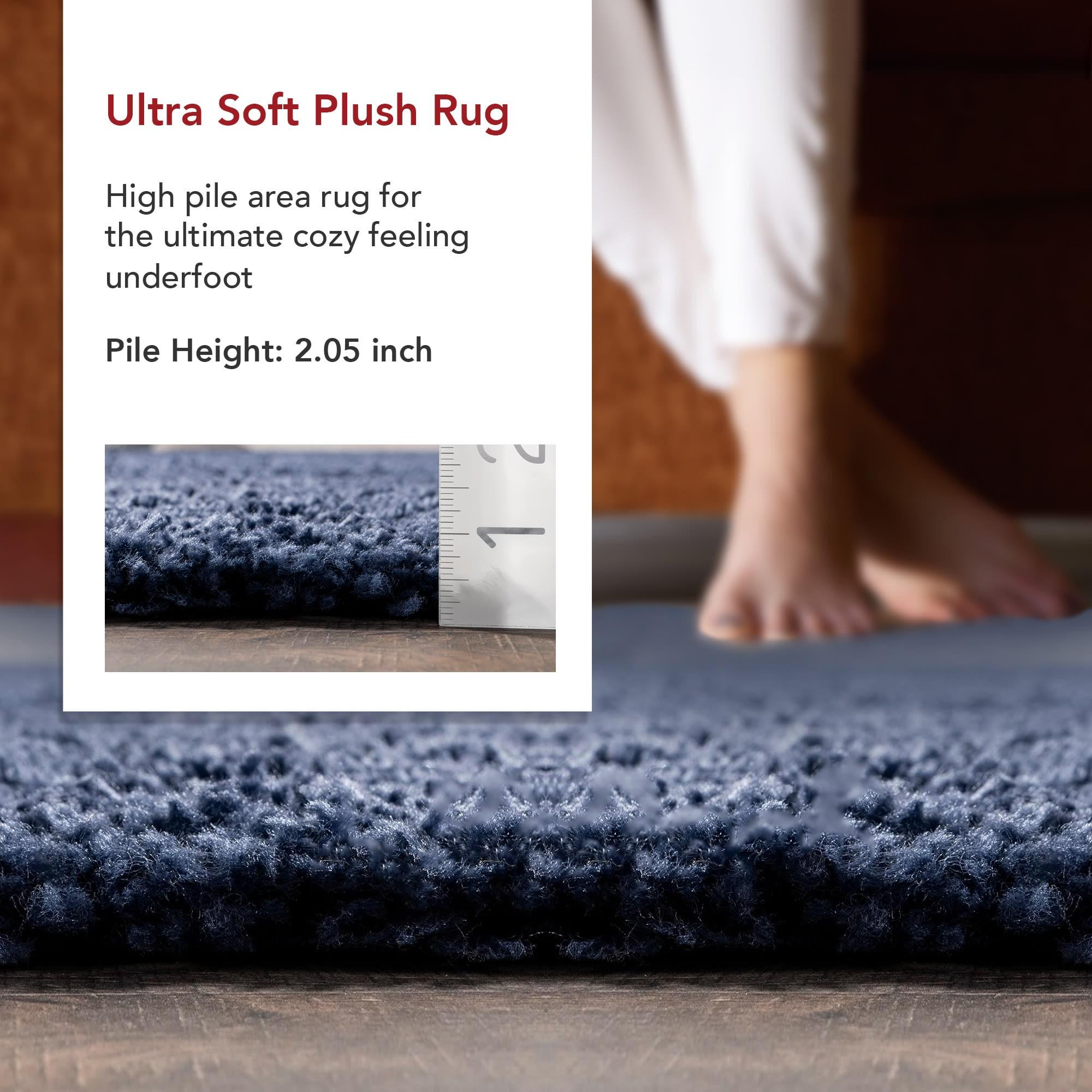 Marleen Plush Shag Navy 12 ft. x 15 ft. Area Rug