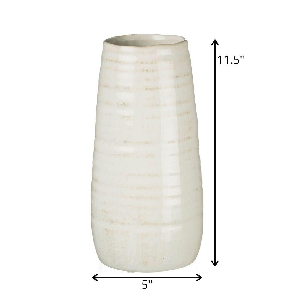 Sullivans Tall Ceramic Vase 11.5"H Off-White