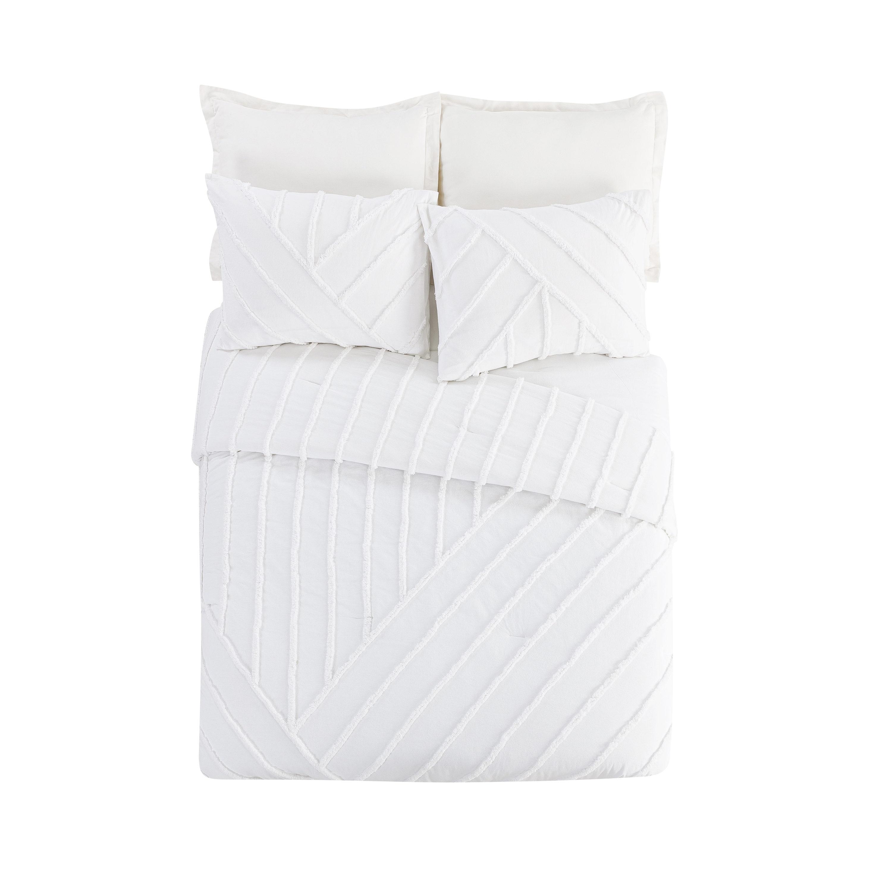 Laurel and Mayfair Cotton Ring Stitch Chevron / Zig Zag Comforter Set