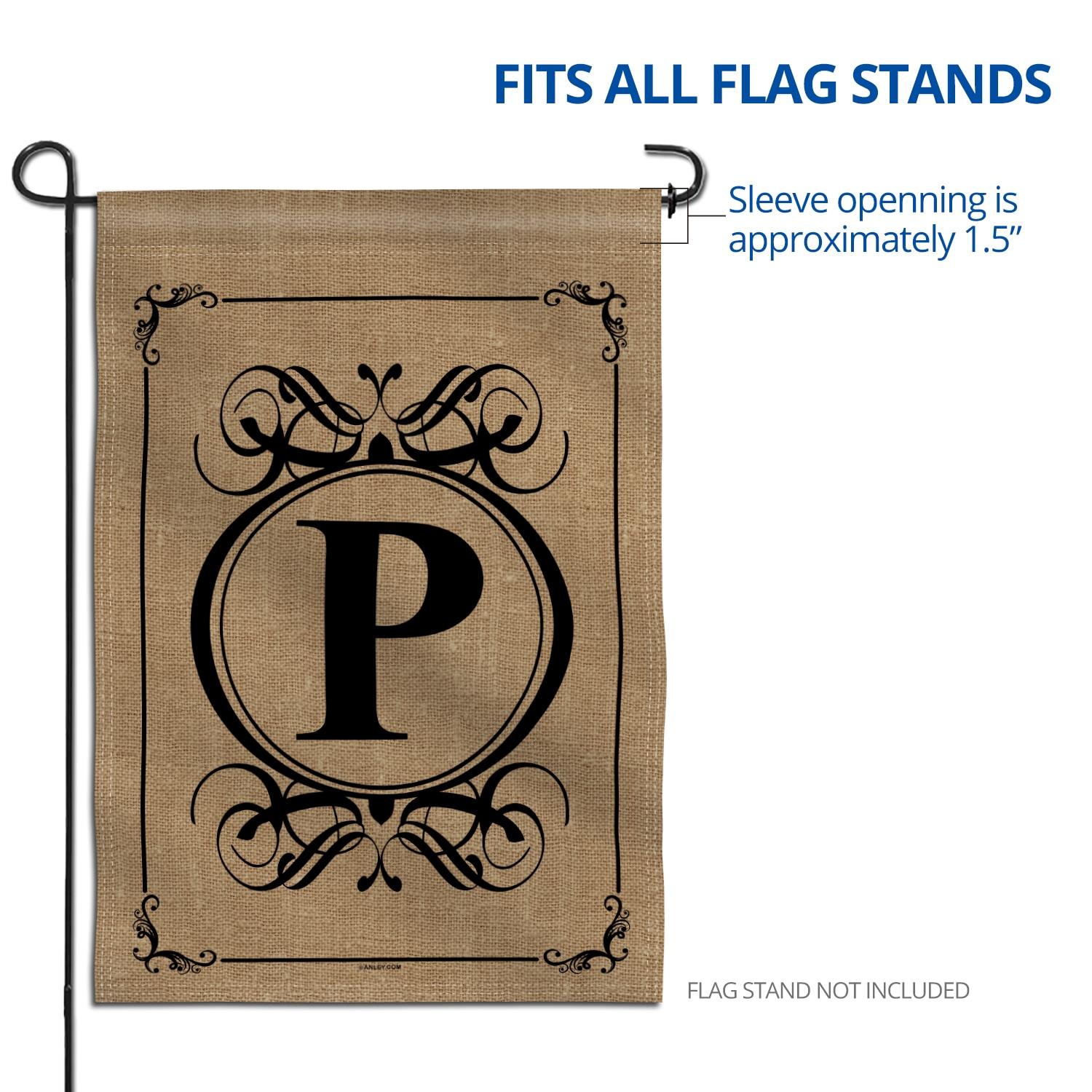 ANLEY 12.5 in x 18 in Classic Monogram Letter P Garden Flag, Family Last Name Initial Yard Flags