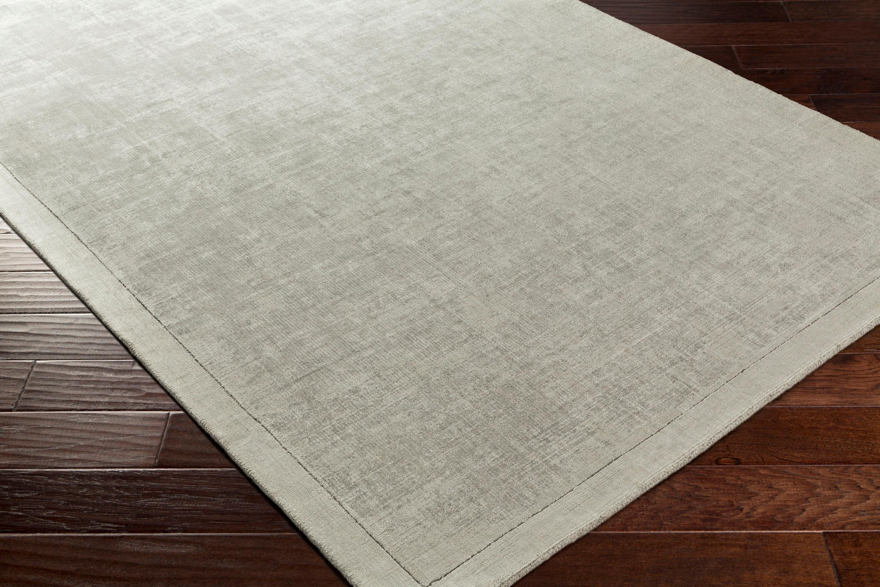 Handmade Lustrous Gray Wool-Viscose 2'x3' Area Rug