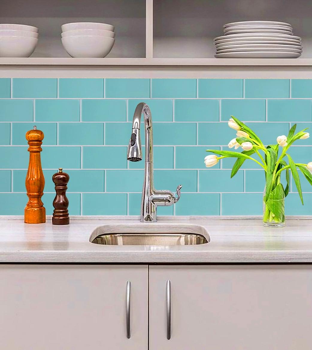 3'' W x 6'' L Glass Peel and Stick Subway Tile