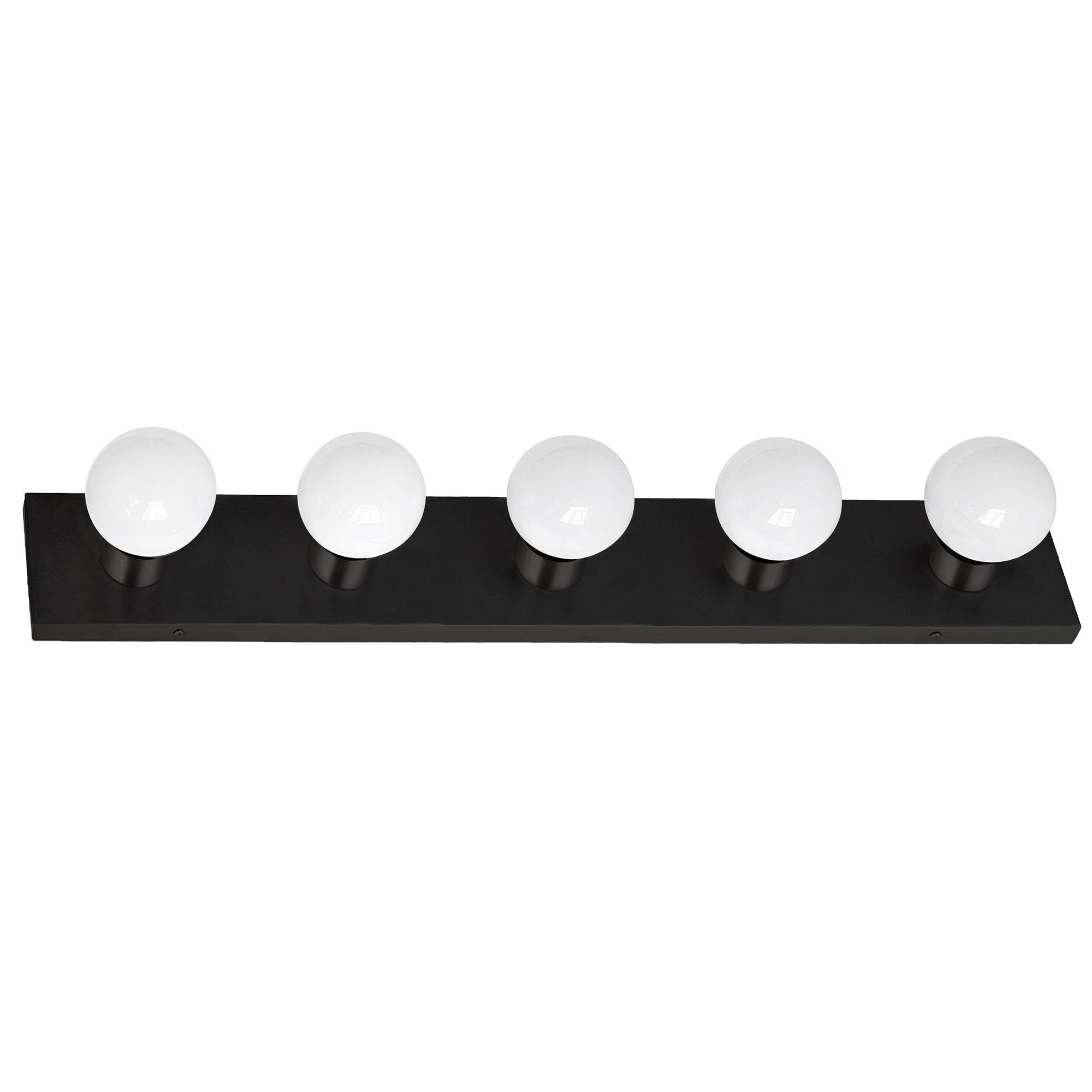 Design House 588582-BLK 5-Light Vanity Strip Light Contemporary Dimmable for Bathroom, Bedroom, Makeup Vanity, Matte Black