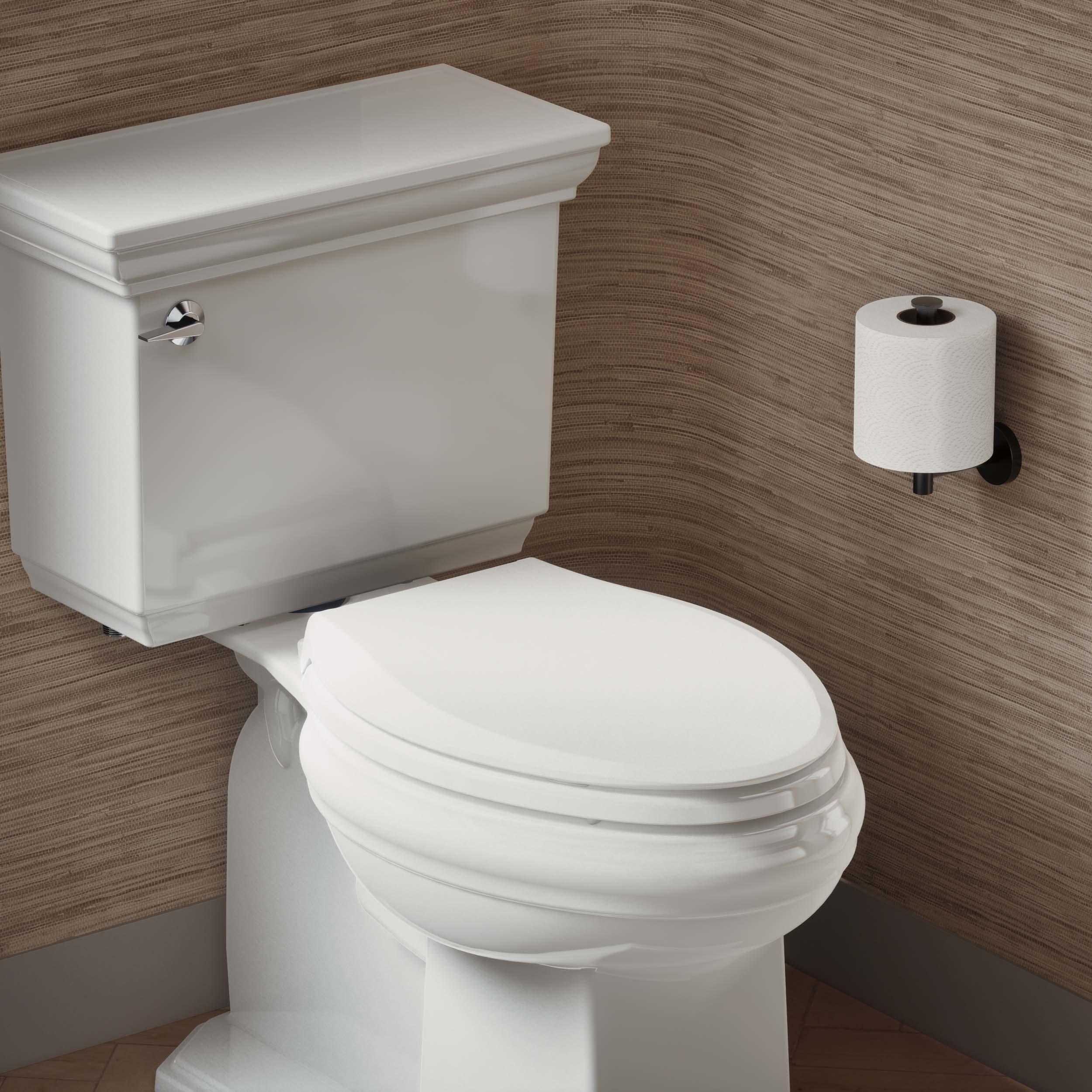 KOHLER 4636-RL-0 Cachet ReadyLatch Elongated Toilet Seat, Quiet-Close Lid and Seat, Countoured Seat, Grip-Tight Bumpers and Installation Hardware, White