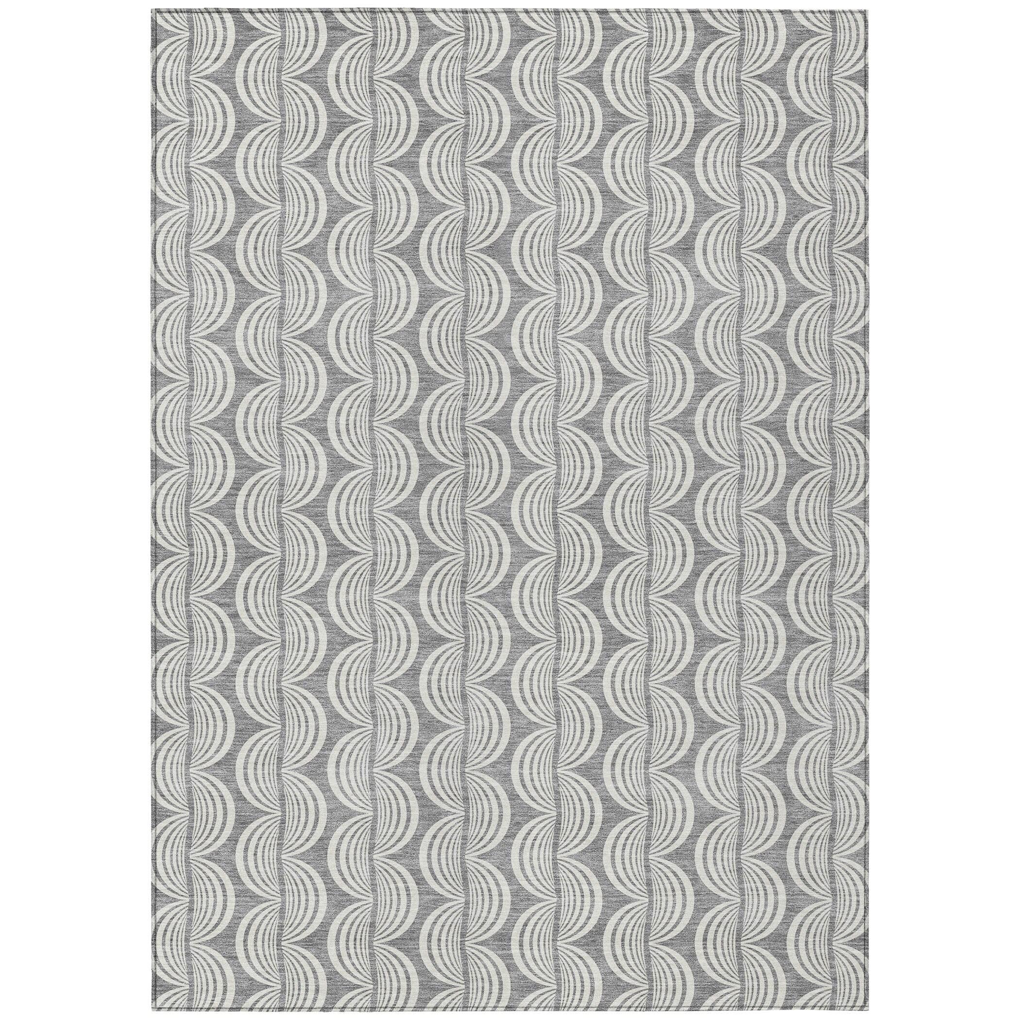 Machine Washable Indoor/Outdoor Chayden ACN1055 Gray Rug
