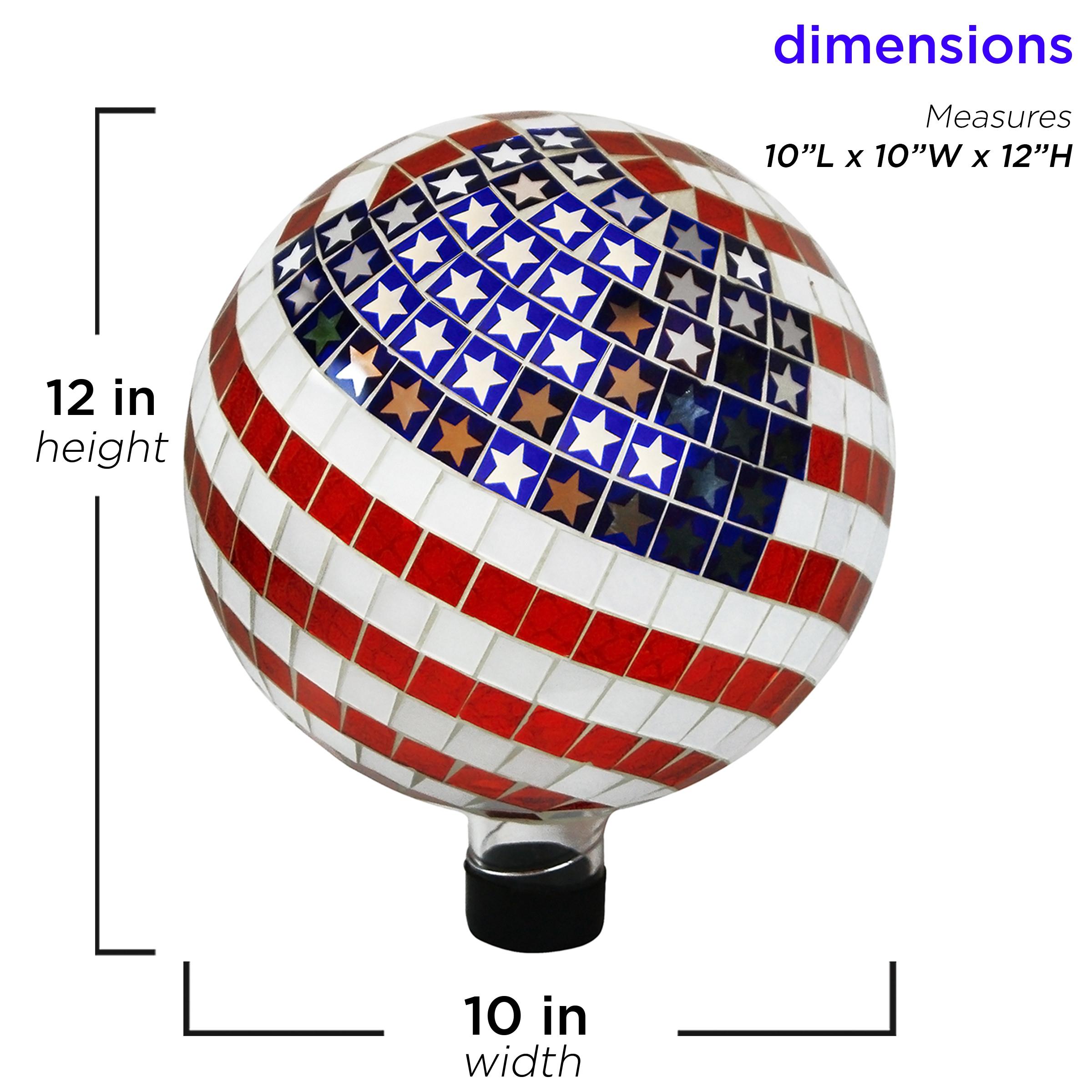 Patriotic Mosaic Glass American Flag Gazing Globe