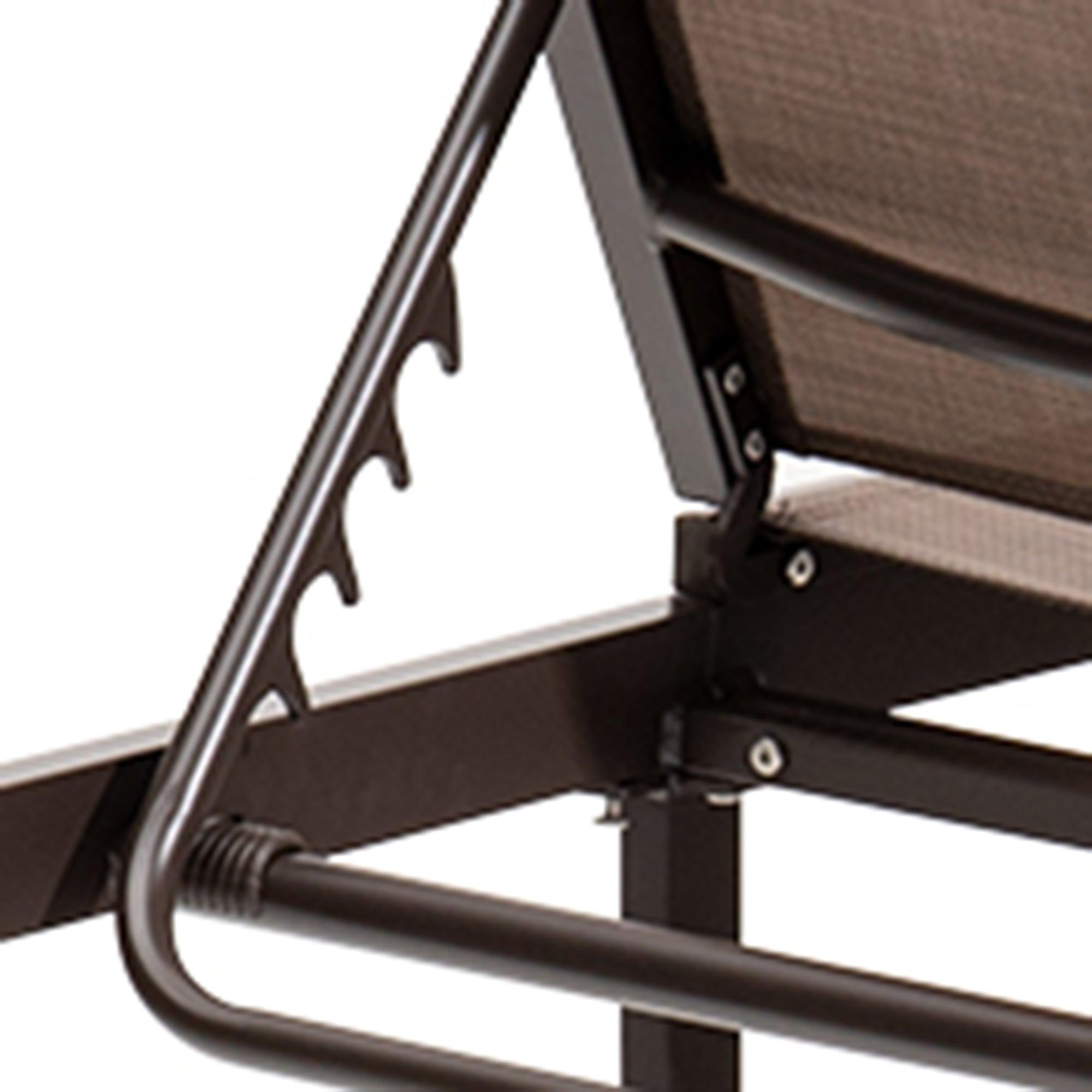 Outdoor Six Position Adjustable Chaise Lounge Chair Brown - Crestlive Products: All-Weather Aluminum Patio Lounger