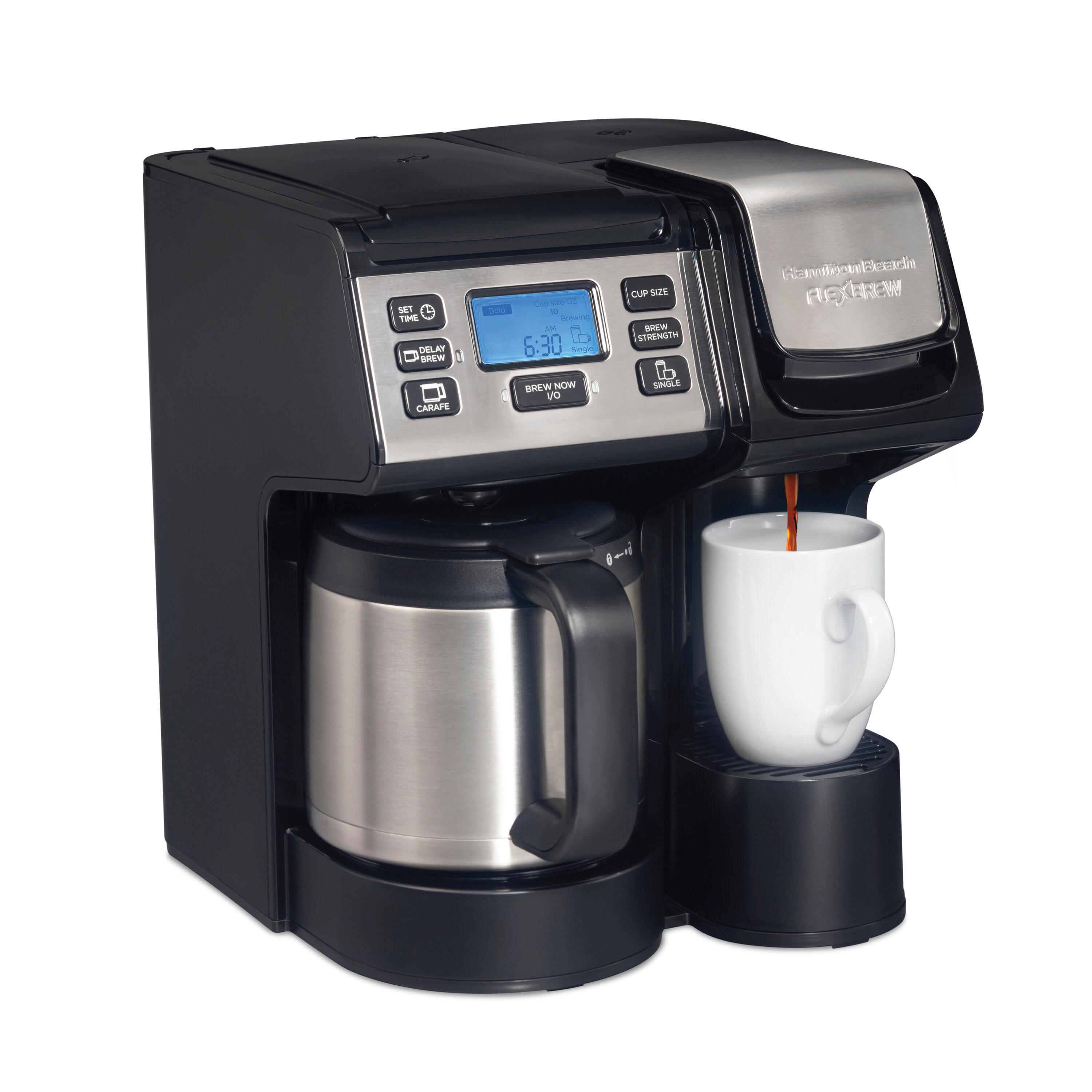 Hamilton Beach® FlexBrew® Trio 2-Way Coffee Maker, Single Serve & Full 12-Cup Pot, Compatible with K-Cup Pods or Grounds