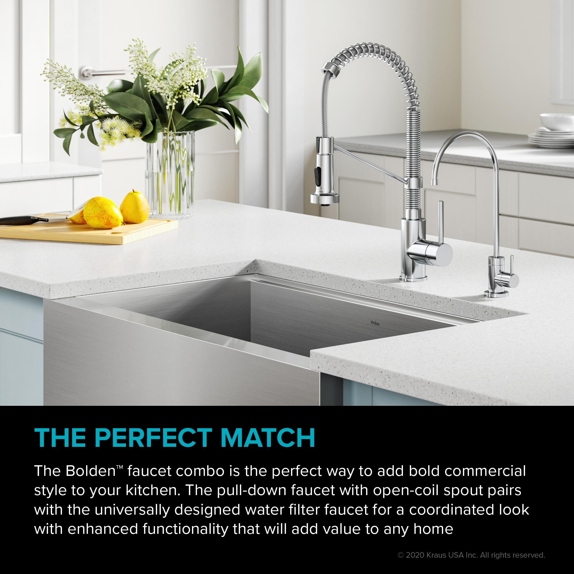KRAUS Bolden Commercial Style 2-Function Single Handle Pull Down Kitchen Faucet