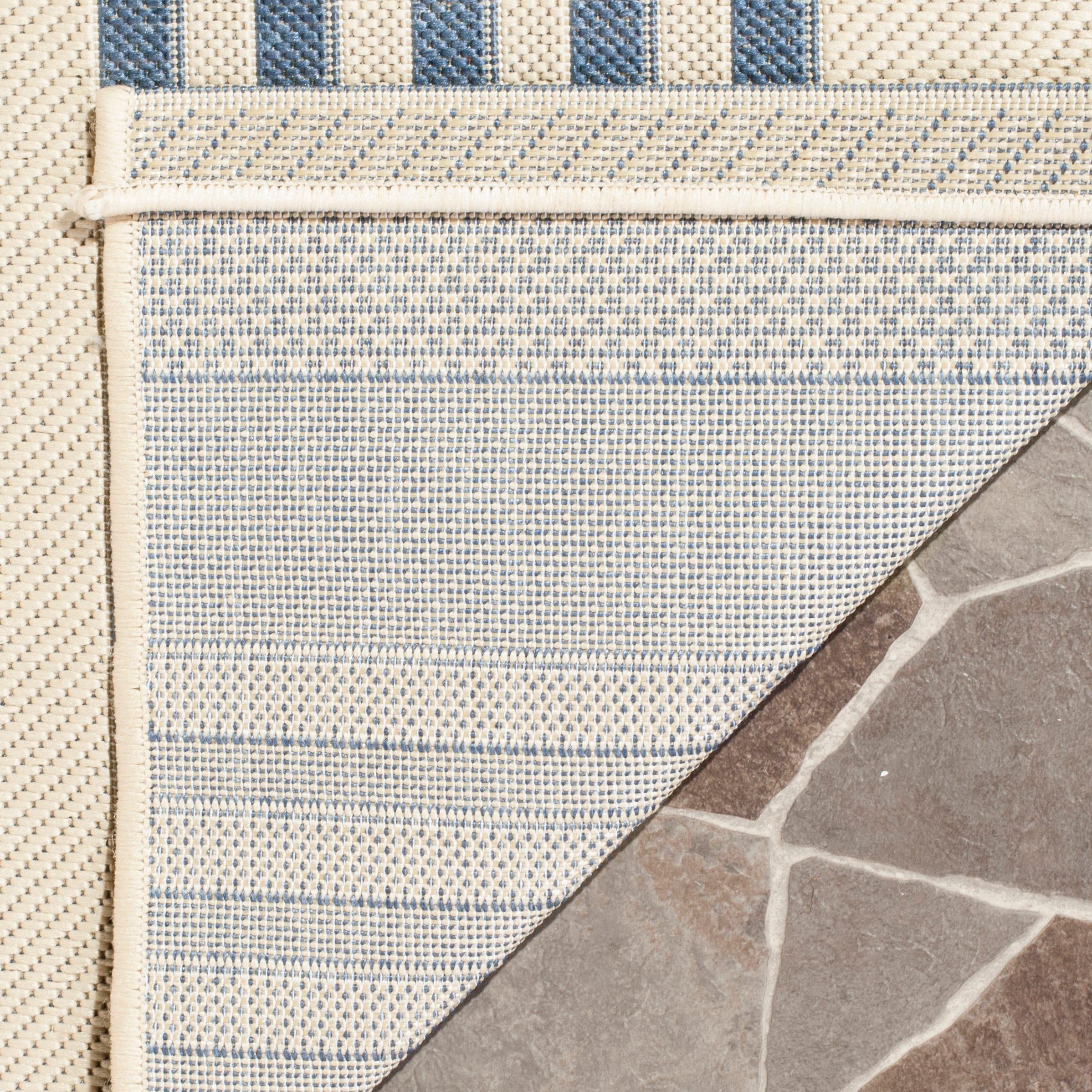 Courtyard CY6062 Power Loomed Indoor/Outdoor Runner Rug - Beige/Blue - 2'3"x12' - Safavieh.