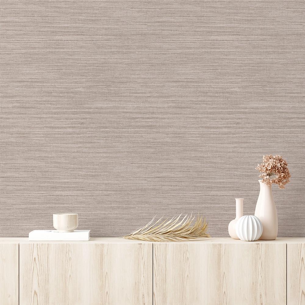 Tempaper & Co. Faux Horizontal Grasscloth Removable Peel and Stick Wallpaper, Textured Pewter, 56 sq. ft.: Vinyl, Prepasted
