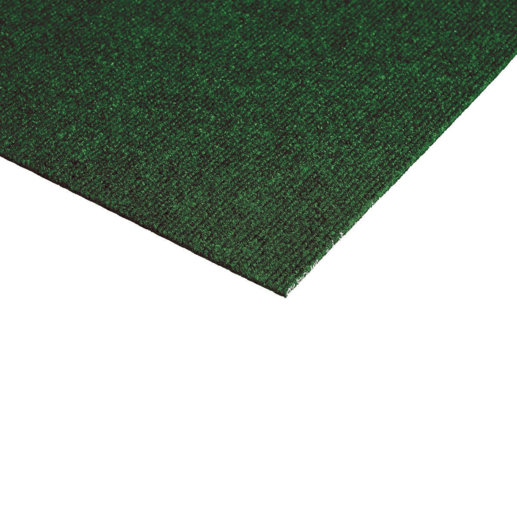 18" 16pk Rib Carpet Tiles Green - Foss Floors: Easy Install, Indoor/Outdoor, Pet-Friendly