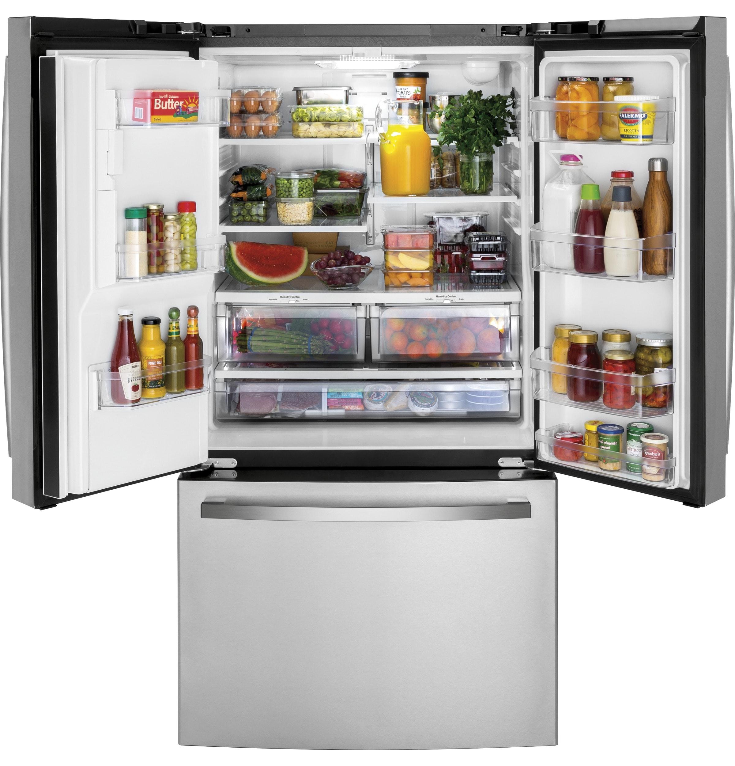 GE Appliances GE Energy Star 20.6 Cu Ft Fingerprint Resistant Counter Depth French Door Refrigerator