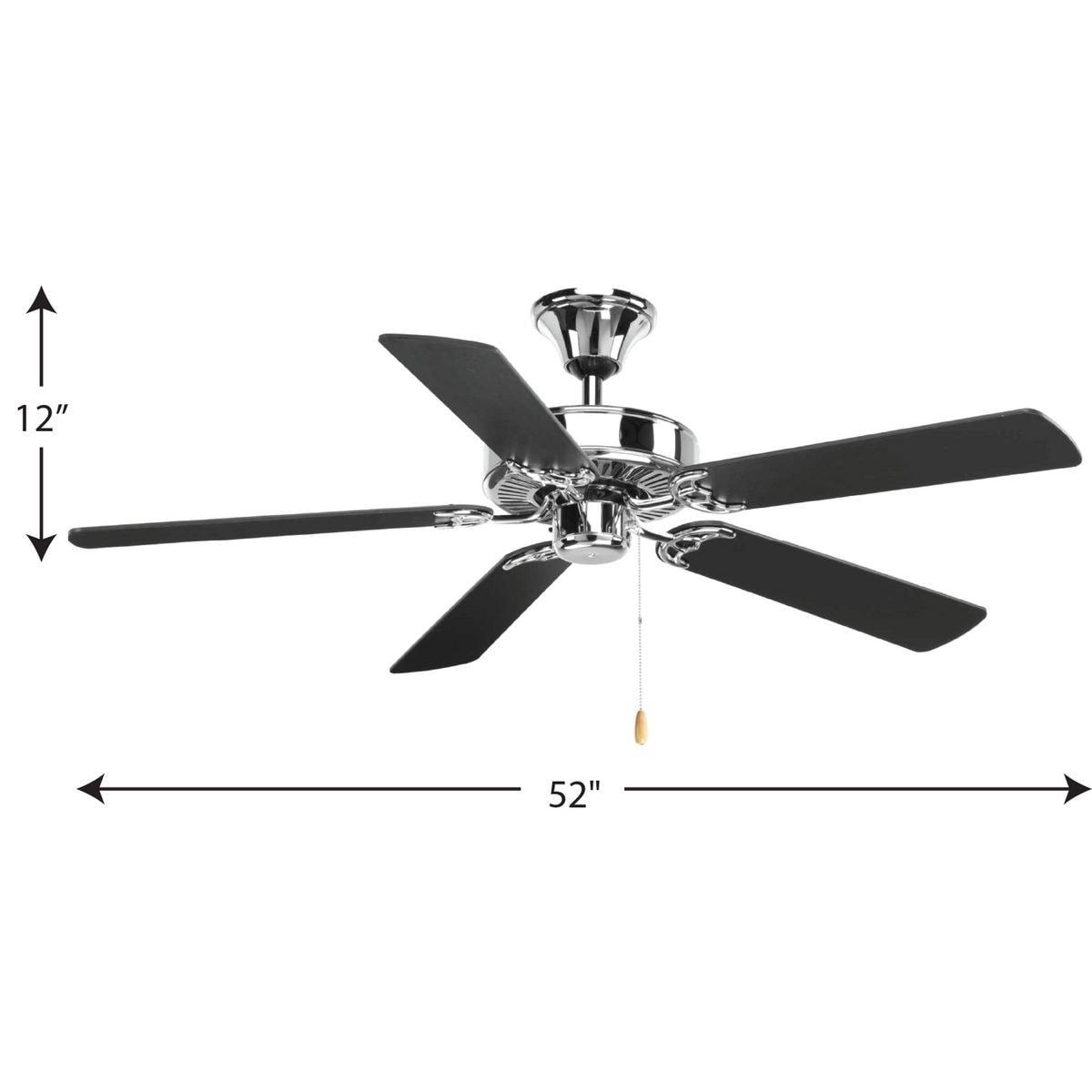 P2501-15-Progress Lighting-AirPro - Wide - Ceiling Fan in Transitional style - 52 Inches wide by 13.5 Inches high-Polished Chrome Finish