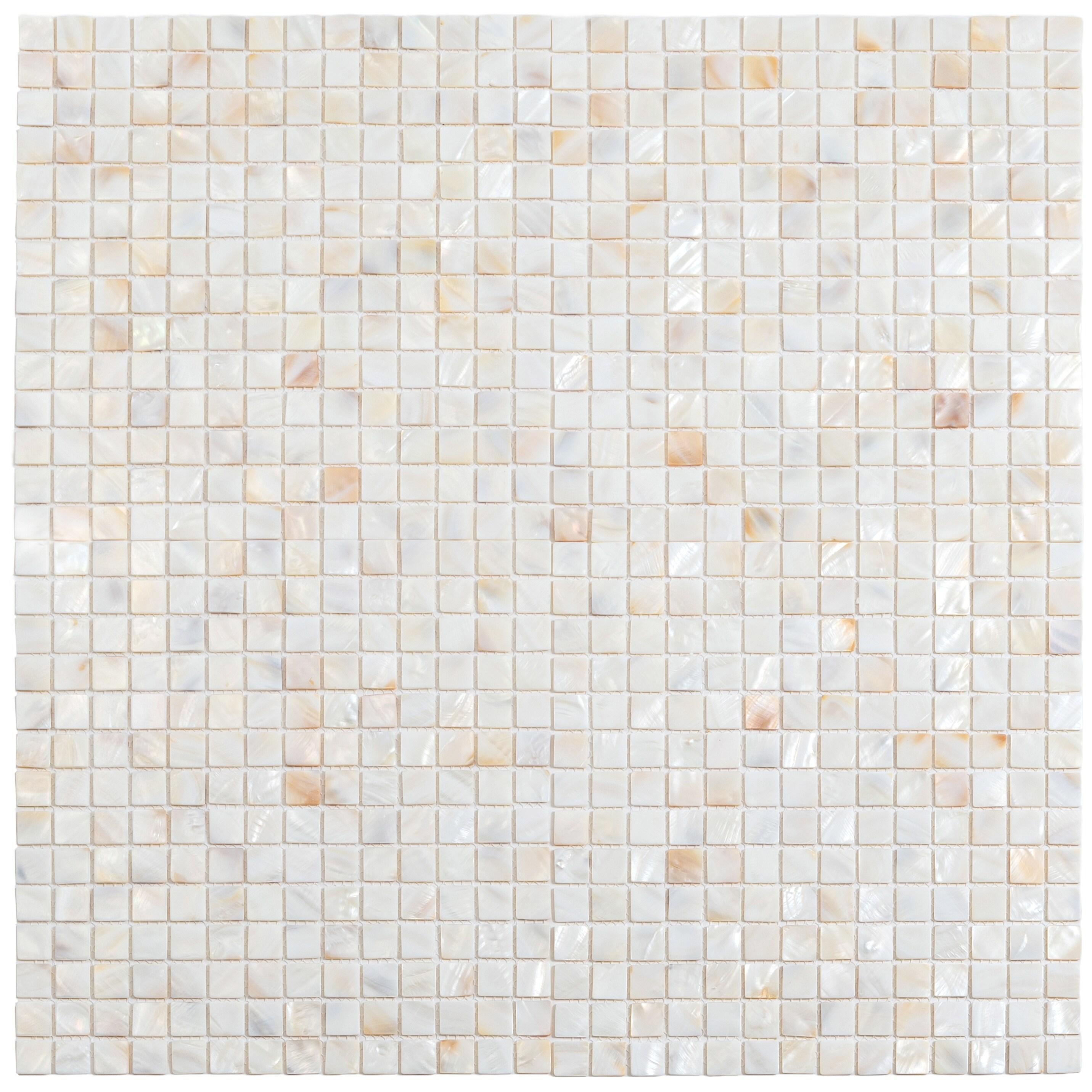 12" x 12" Seashell Grid Mosaic Wall & Floor Tile