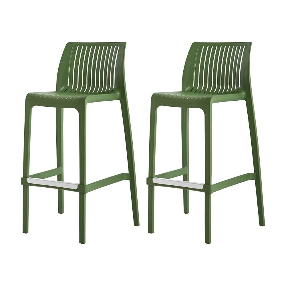 Lagoon Milos Resin Stackable Bar Stool Set of 2