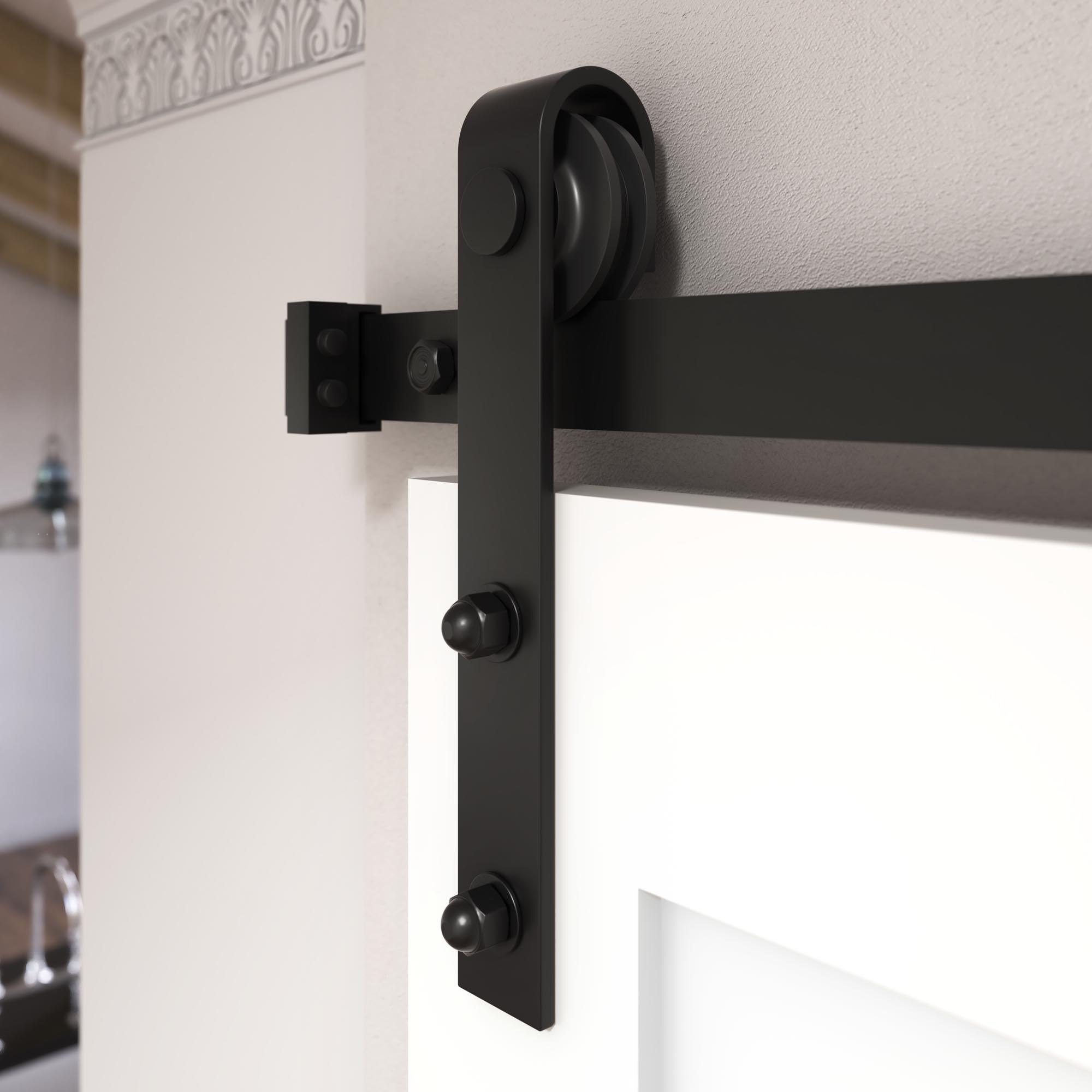EightDoors 72-in. Matte Black Barn Door Hardware Kit