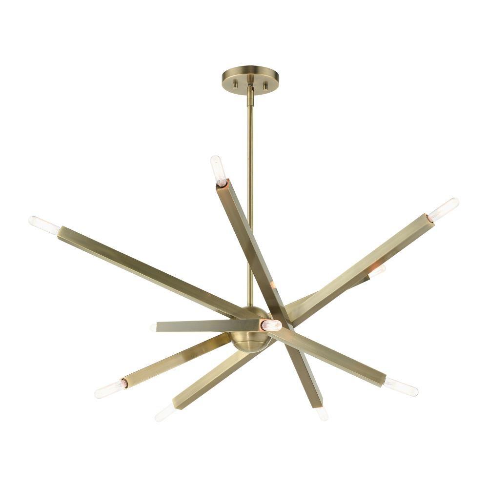 Livex Lighting Moco 10 - Light Chandelier in  Antique Brass