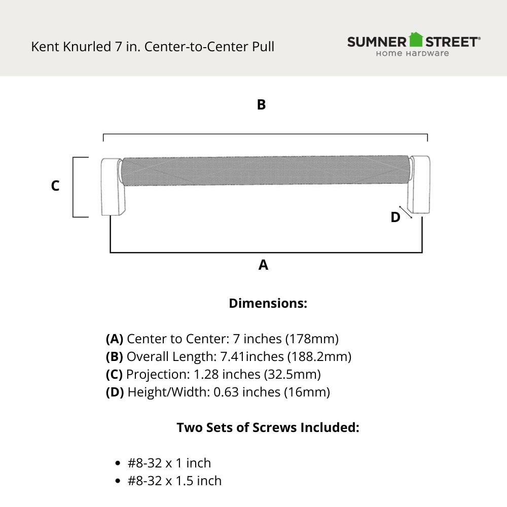 Kent Knurled 7" Center Bar Pull Multipack