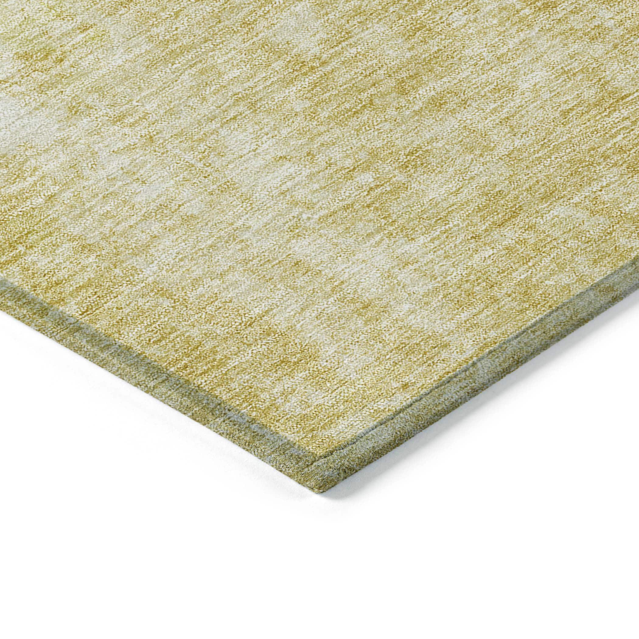Gold Abstract Washable Synthetic 3' x 5' Area Rug