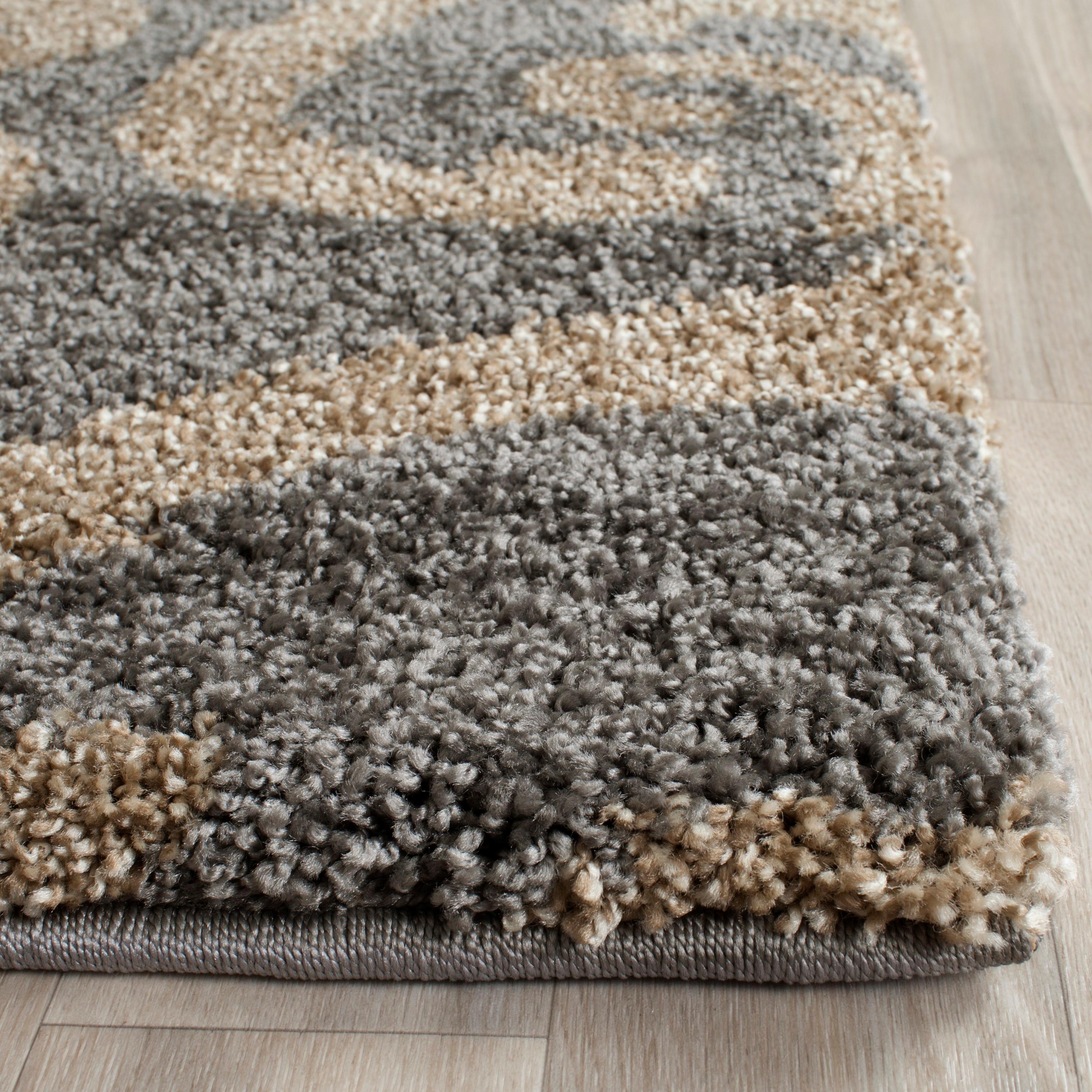 Florida Shag SG462 Power Loomed Indoor Area Rug - Grey/Beige - 8'x10' - Safavieh.