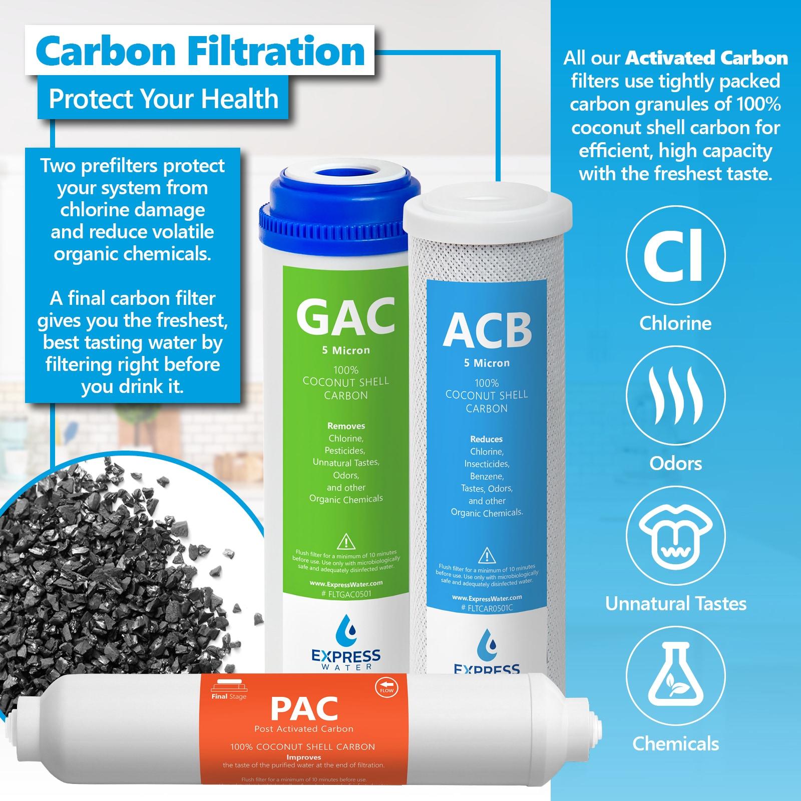 Express Water – 3 Year Reverse Osmosis System Replacement Filter Set – 23 Filters with 50 GPD RO Membrane, Carbon GAC, ACB, PAC Filters, Sediment SED Filters – 10 inch Size Water Filters