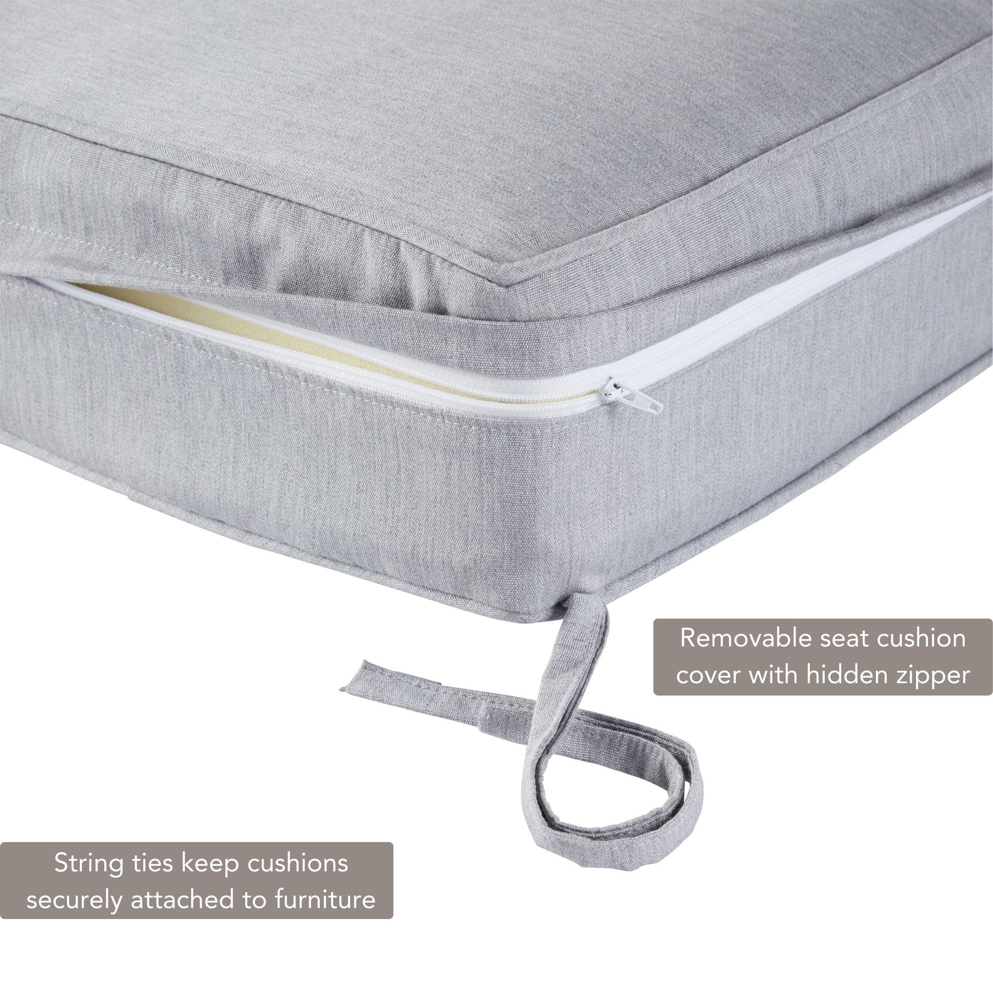 Sunbrella 2-Piece Outdoor Deep Seat Cushion Set in Canvas Granite