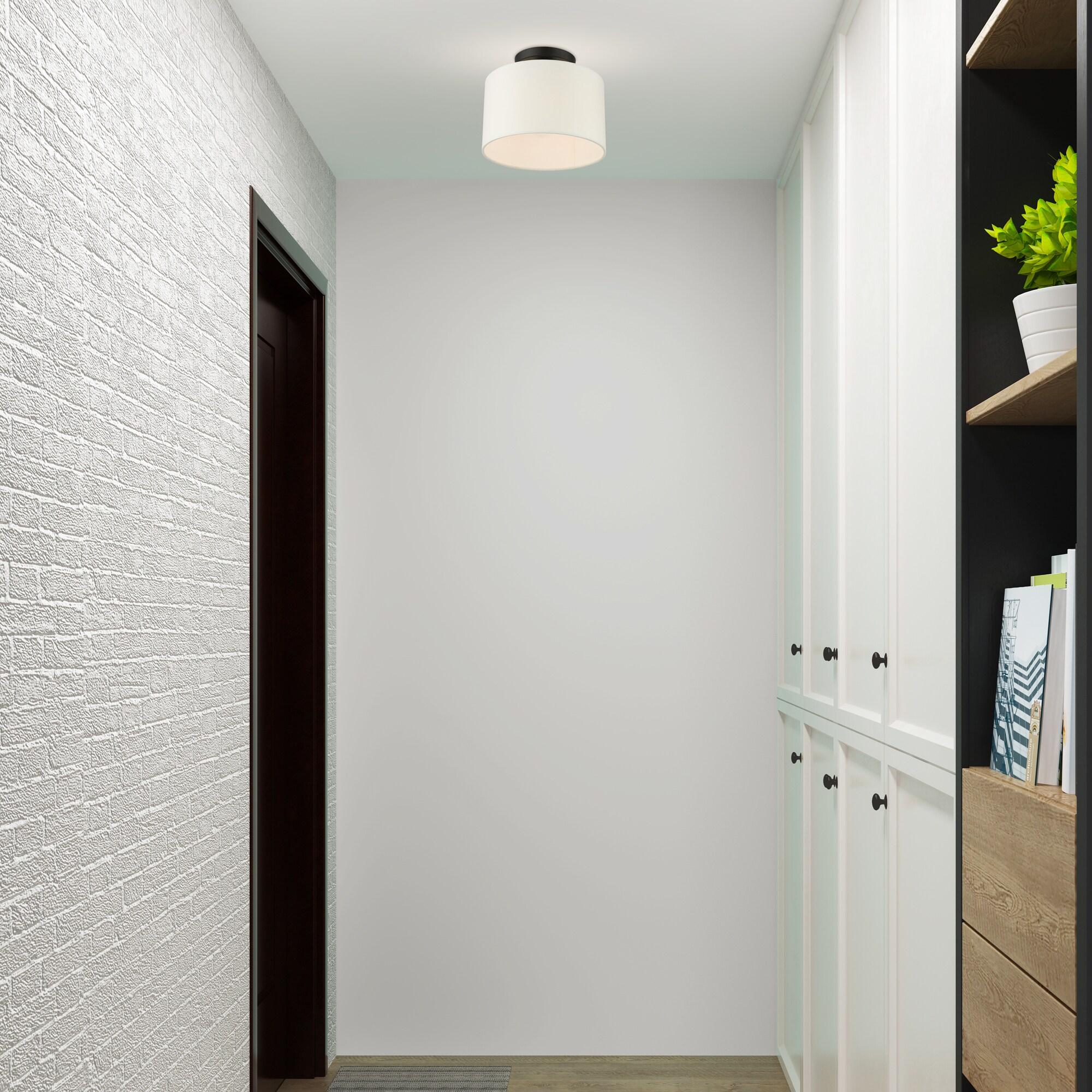 Livex Lighting Clark 1 - Light Semi-Flush Mount in  Black
